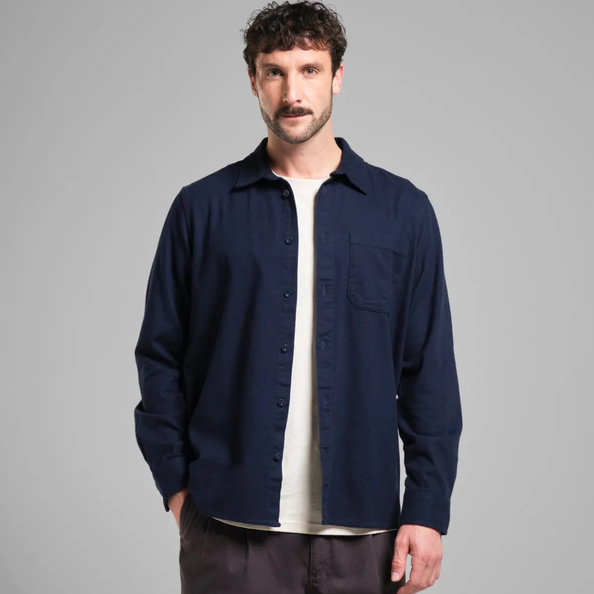 Outlet Shirt Rute Flannel Base Navy Basics | Shirts