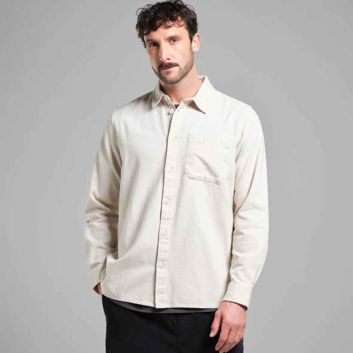 Cheap Shirt Rute Flannel Base Oat White Basics | Shirts