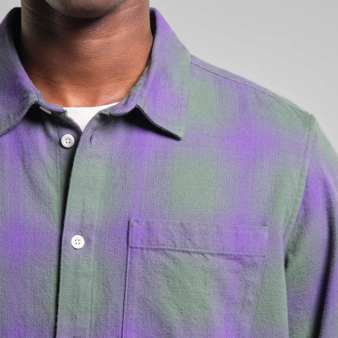 Shop Shirt Rute Flannel Shadow Check Purple Shirts