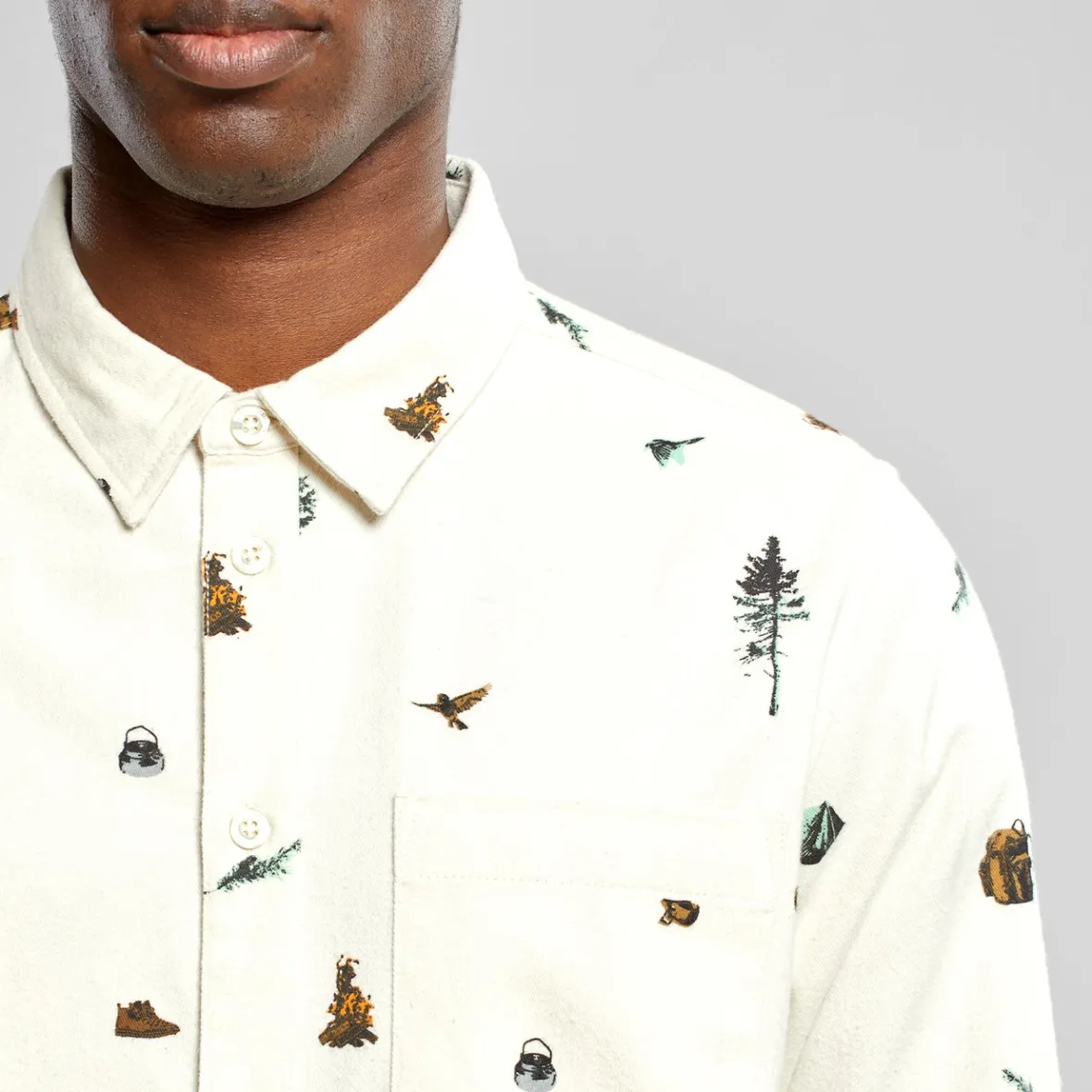 Shop Shirt Rute Hike AOP Oat White Shirts