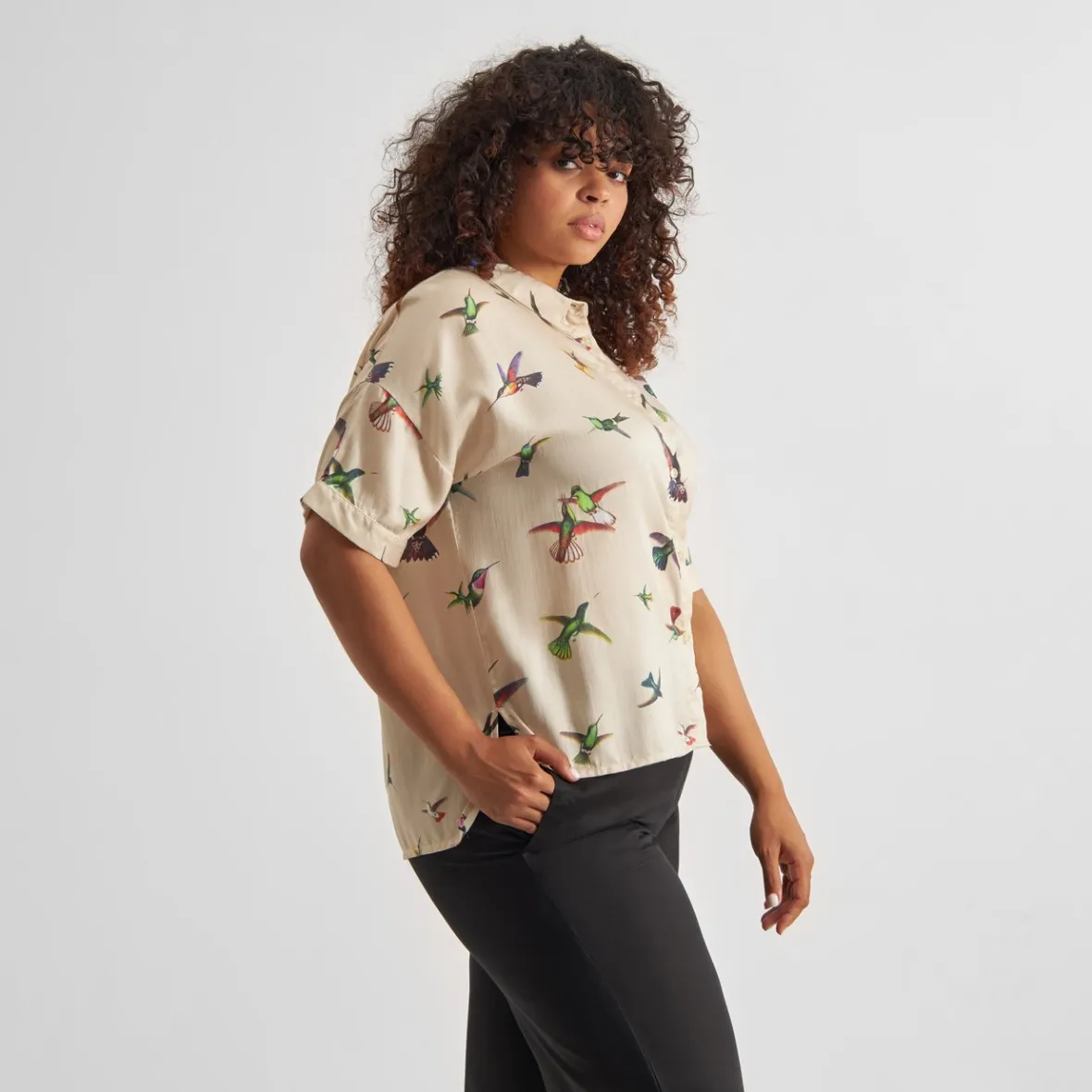 Best Shirt Short Sleeve Nibe Flying Hummingbirds Multi Color Women Outlet