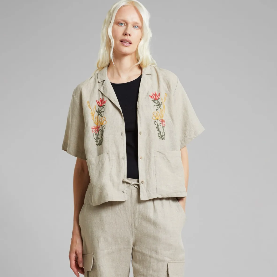 Sale Shirt Valje Linen Emb Ecru Women Shirts & Blouses