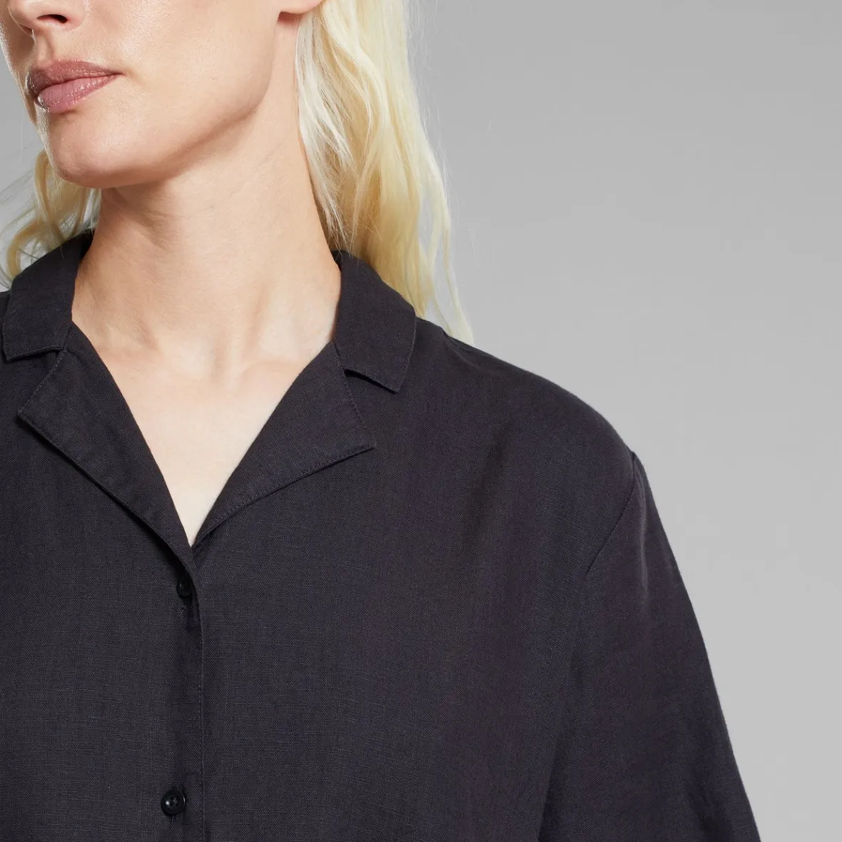 Cheap Shirt Valje Linen Phantom Black Women Shirts & Blouses