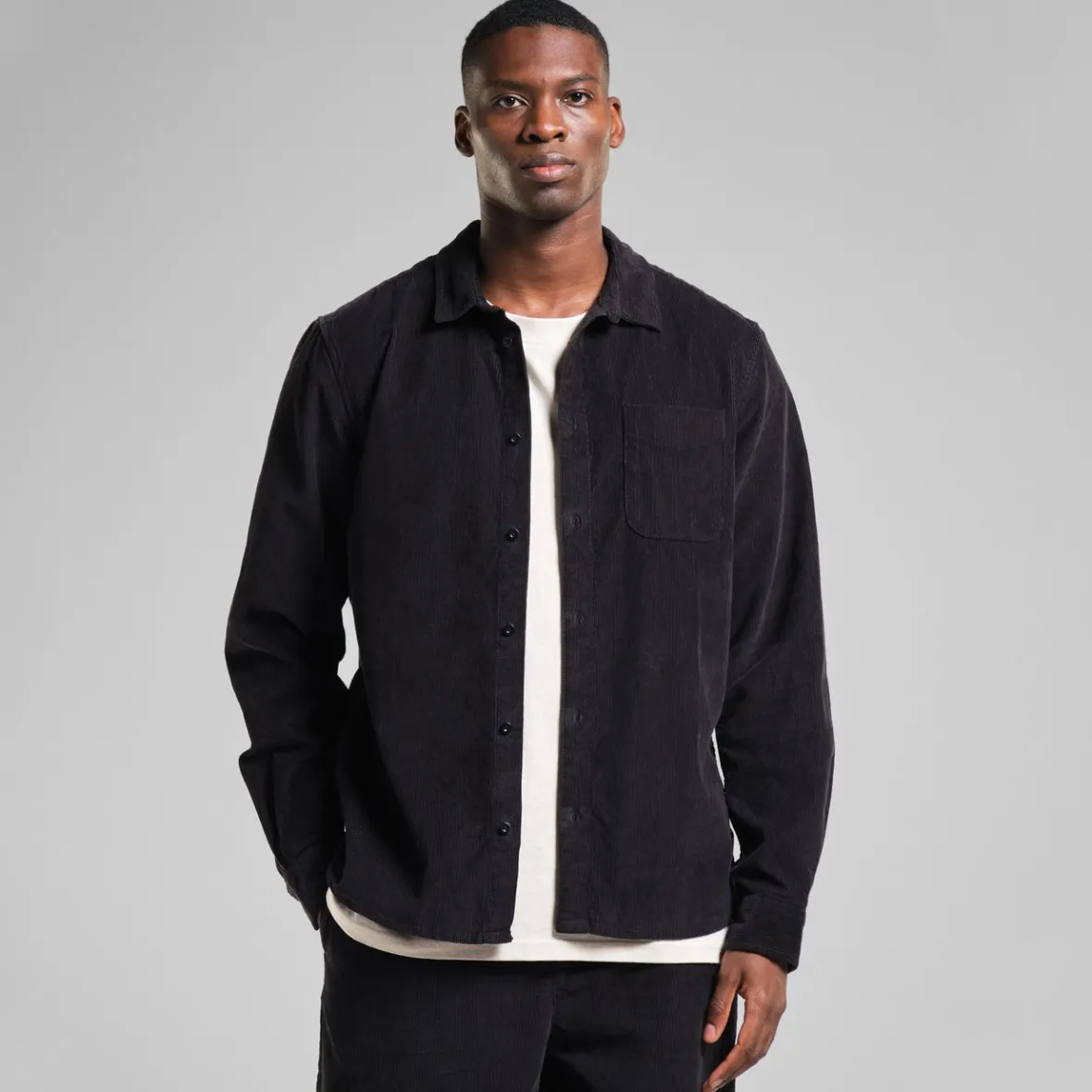 Outlet Shirt Varberg Corduroy Black Shirts