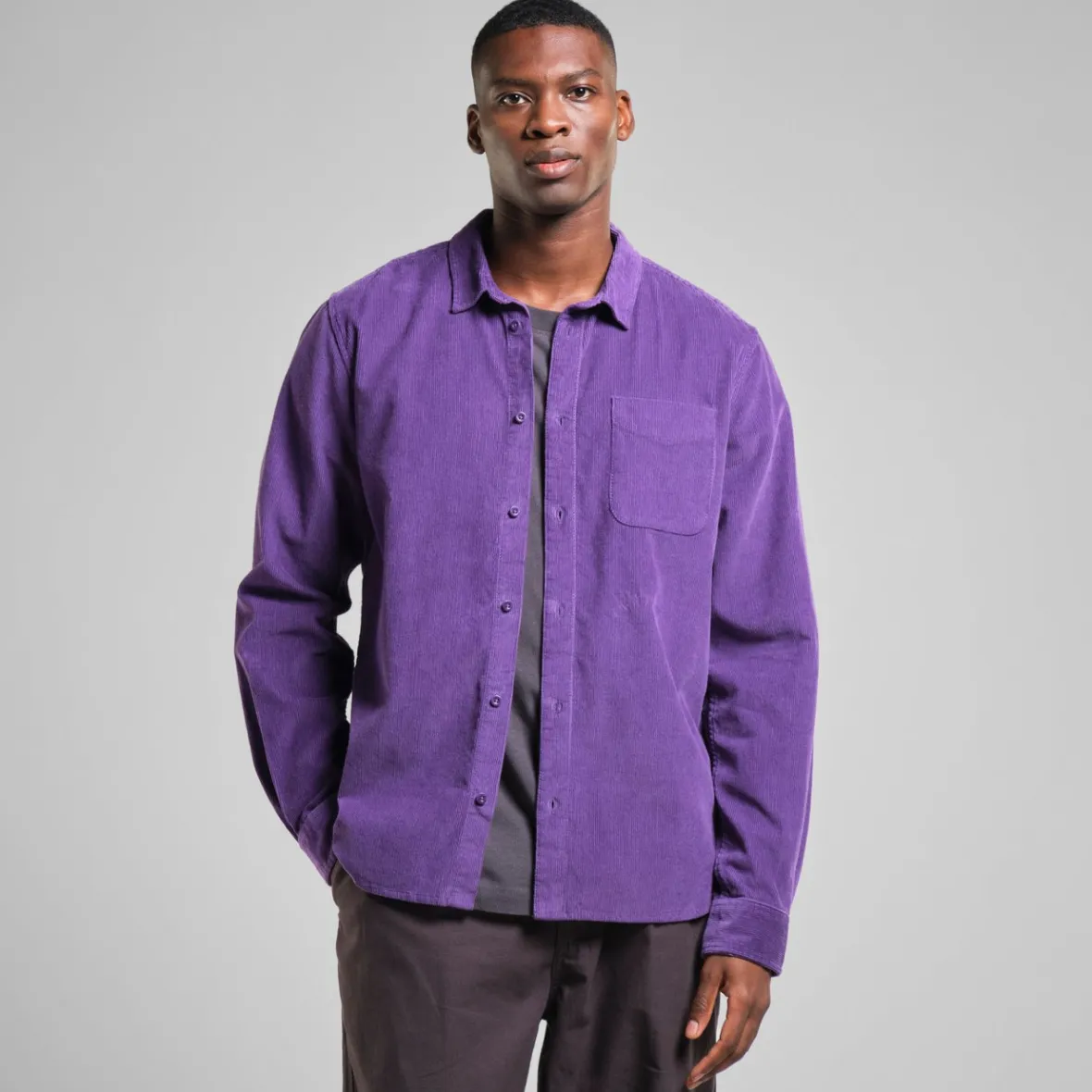 Clearance Shirt Varberg Corduroy Picasso Purple Shirts