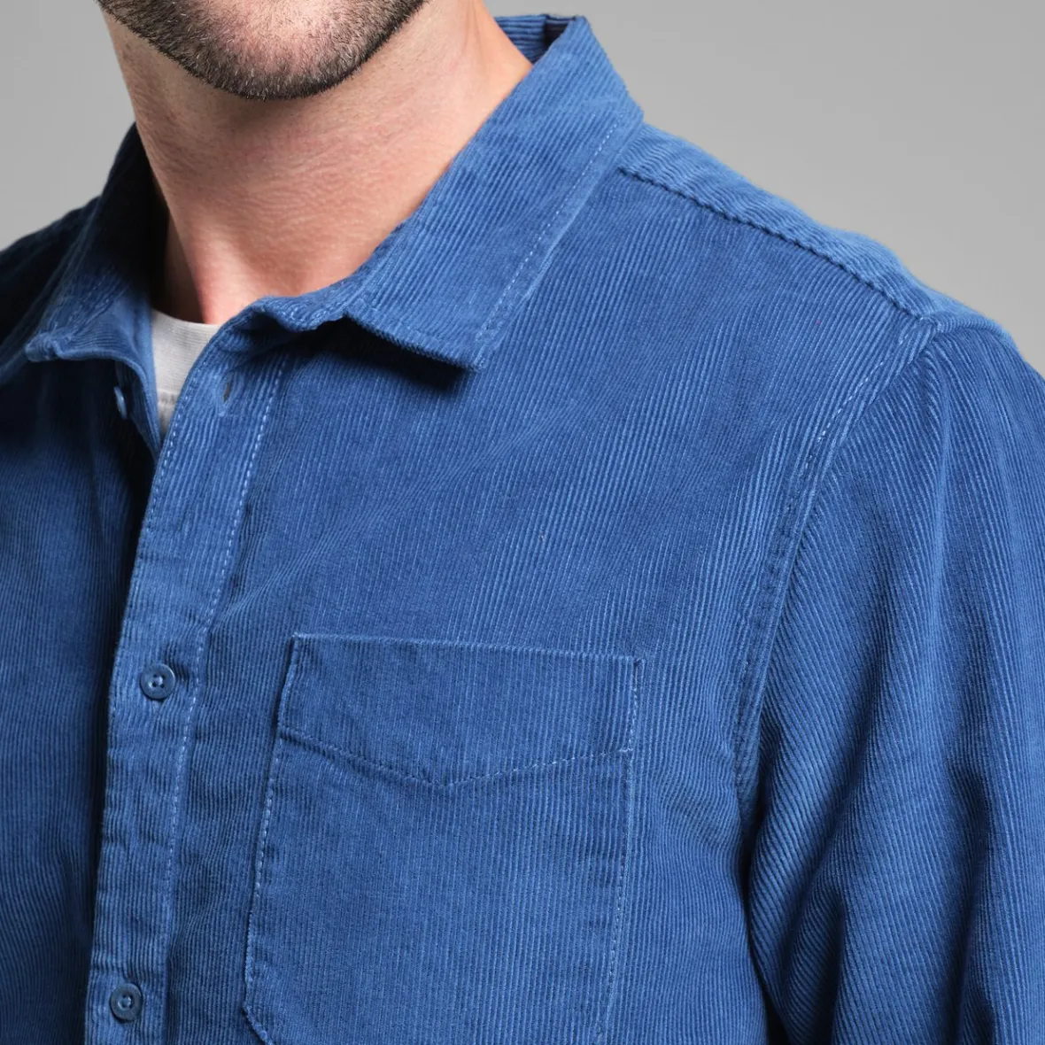 Store Shirt Varberg Corduroy True Blue Shirts