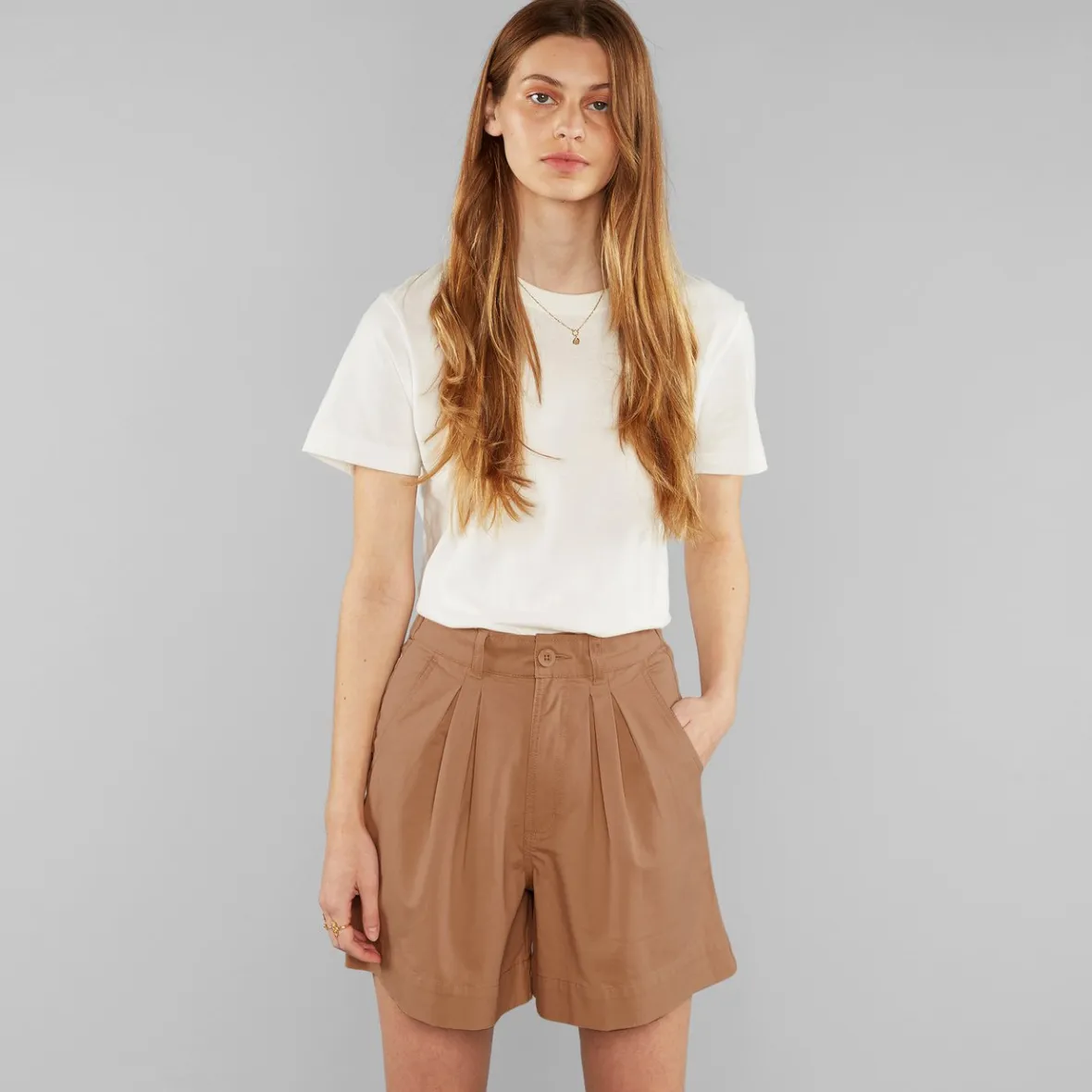 Online Shorts Grundsund Wood Brown Women Outlet