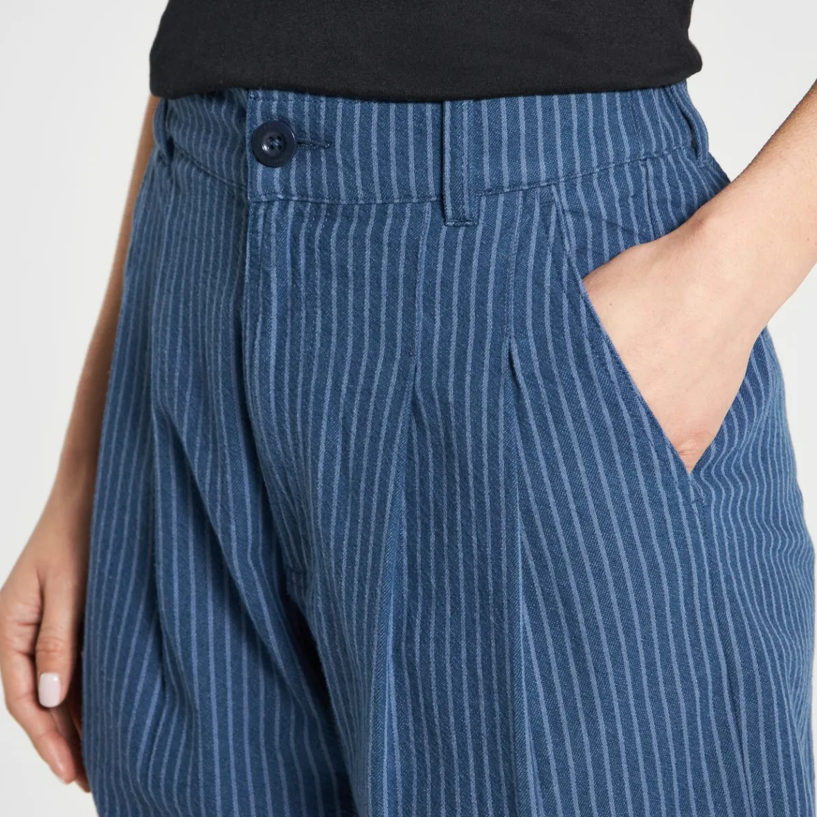 Best Sale Shorts Grundsund Work Stripe Dark Blue Women Outlet