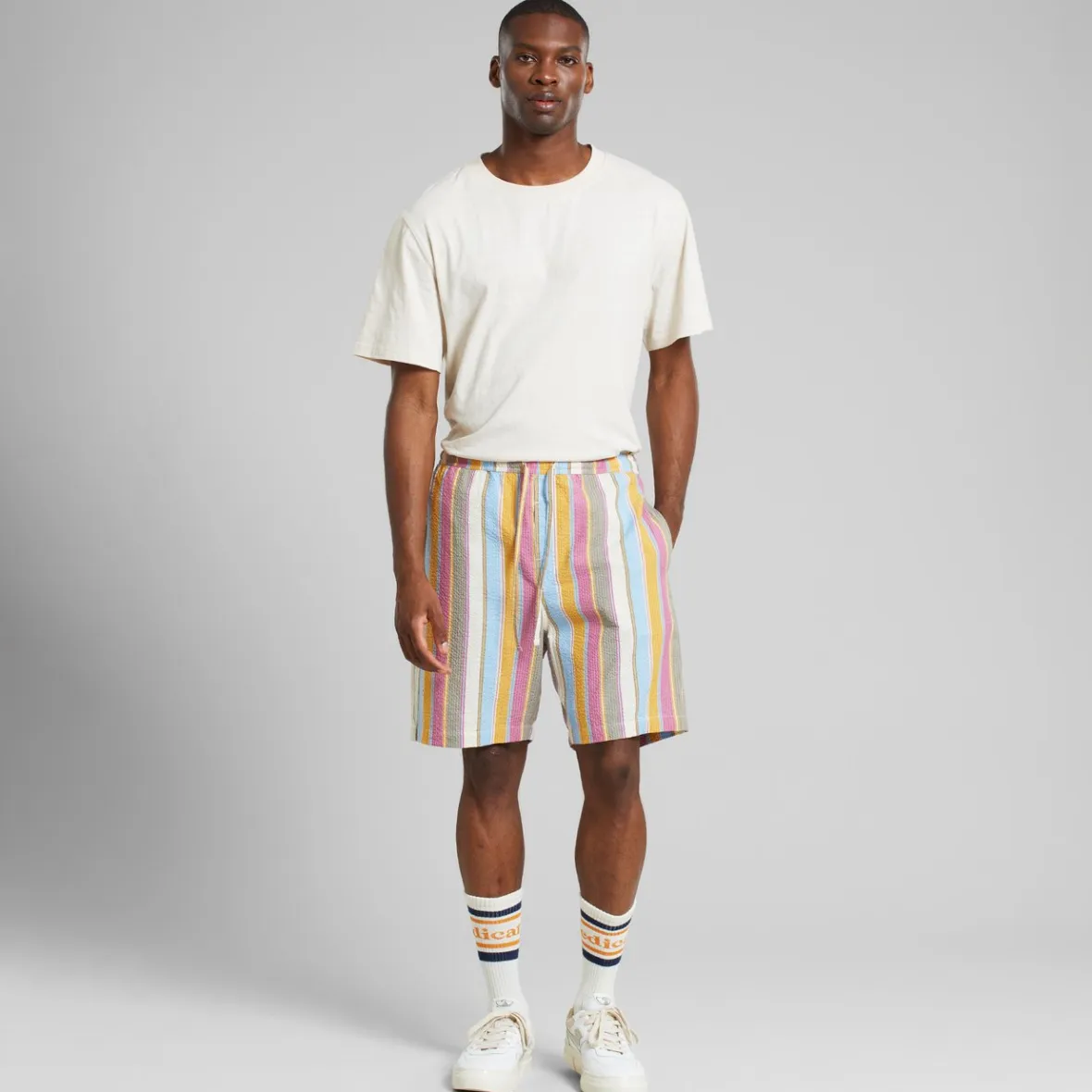 Store Shorts Vejle Club Stripe Multi Color Outlet