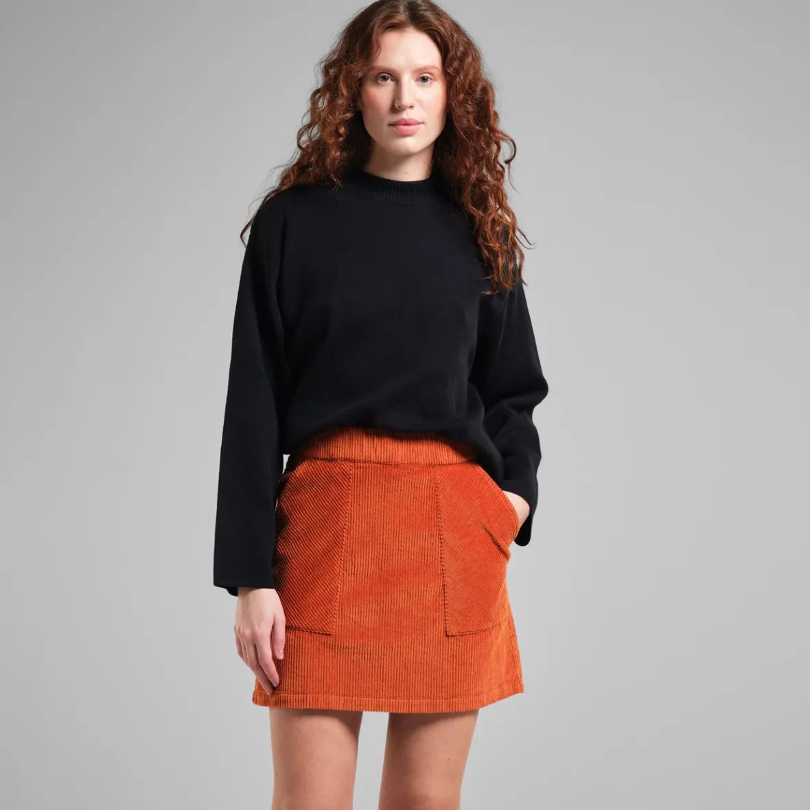 Best Skirt Majorna Corduroy Cinnamon Orange Women Skirts