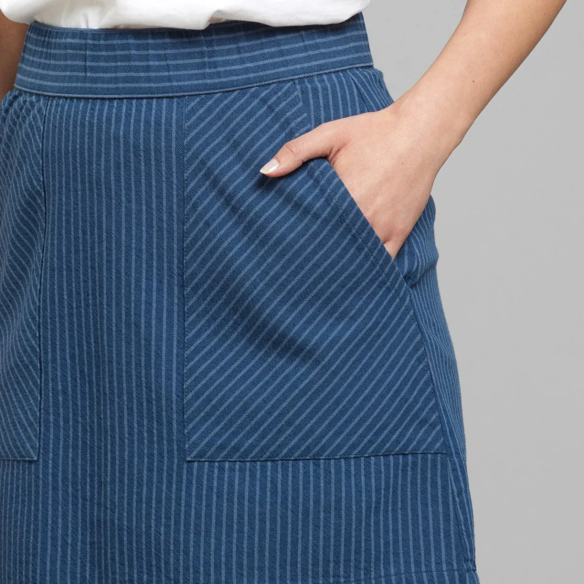 Clearance Skirt Majorna Work Stripe Dark Blue Women Outlet