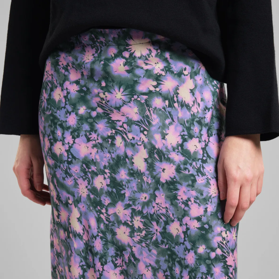 Discount Skirt Mellby Blurred Flowers Purple Women Skirts