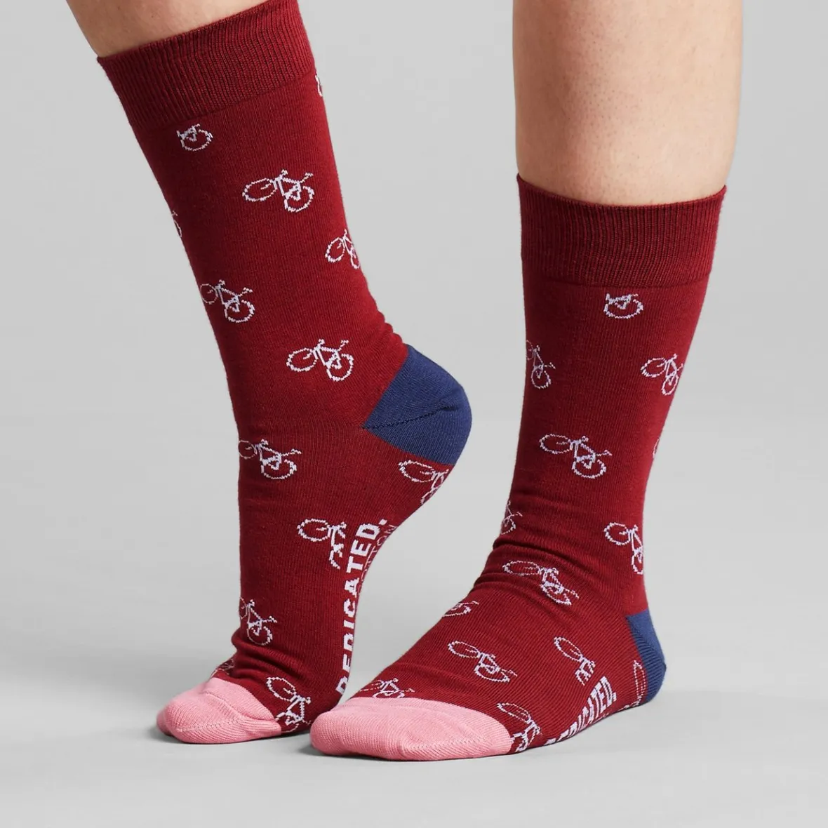 Clearance Socks Sigtuna Bike Pattern Burgundy Women Outlet | Outlet