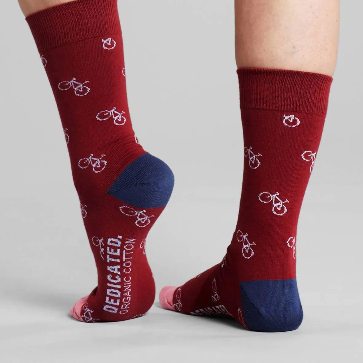 Clearance Socks Sigtuna Bike Pattern Burgundy Women Outlet | Outlet