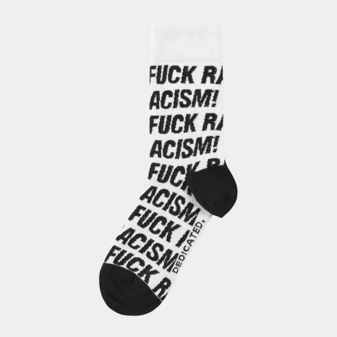 Best Sale Socks Sigtuna Fuck Racism Pattern White Women Socks | Socks