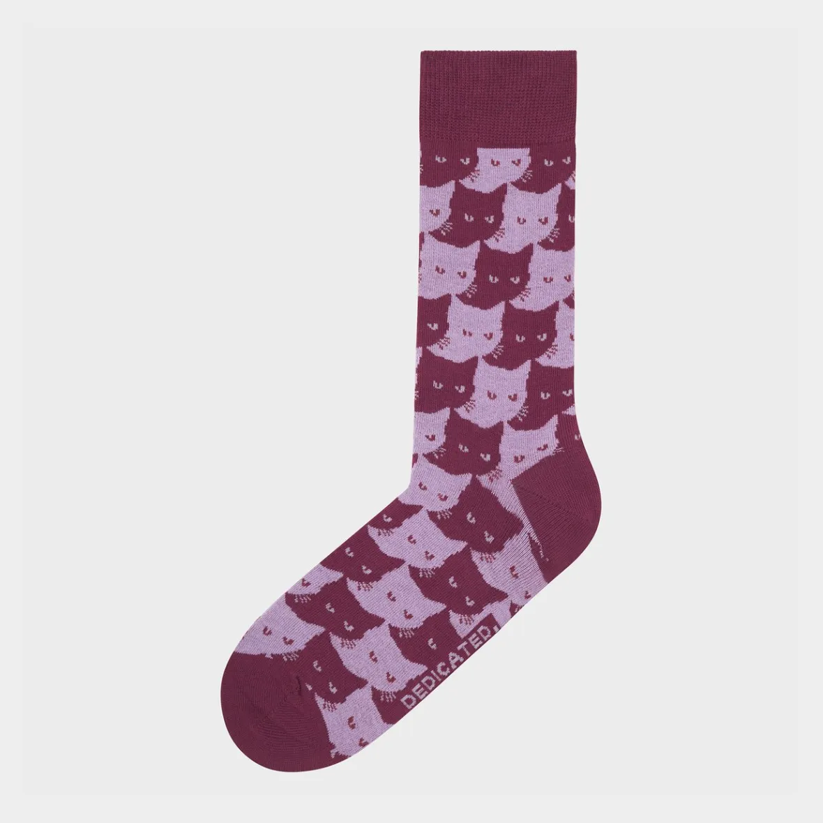 Hot Socks Sigtuna Pepita Cats Burgundy Women Socks | Socks