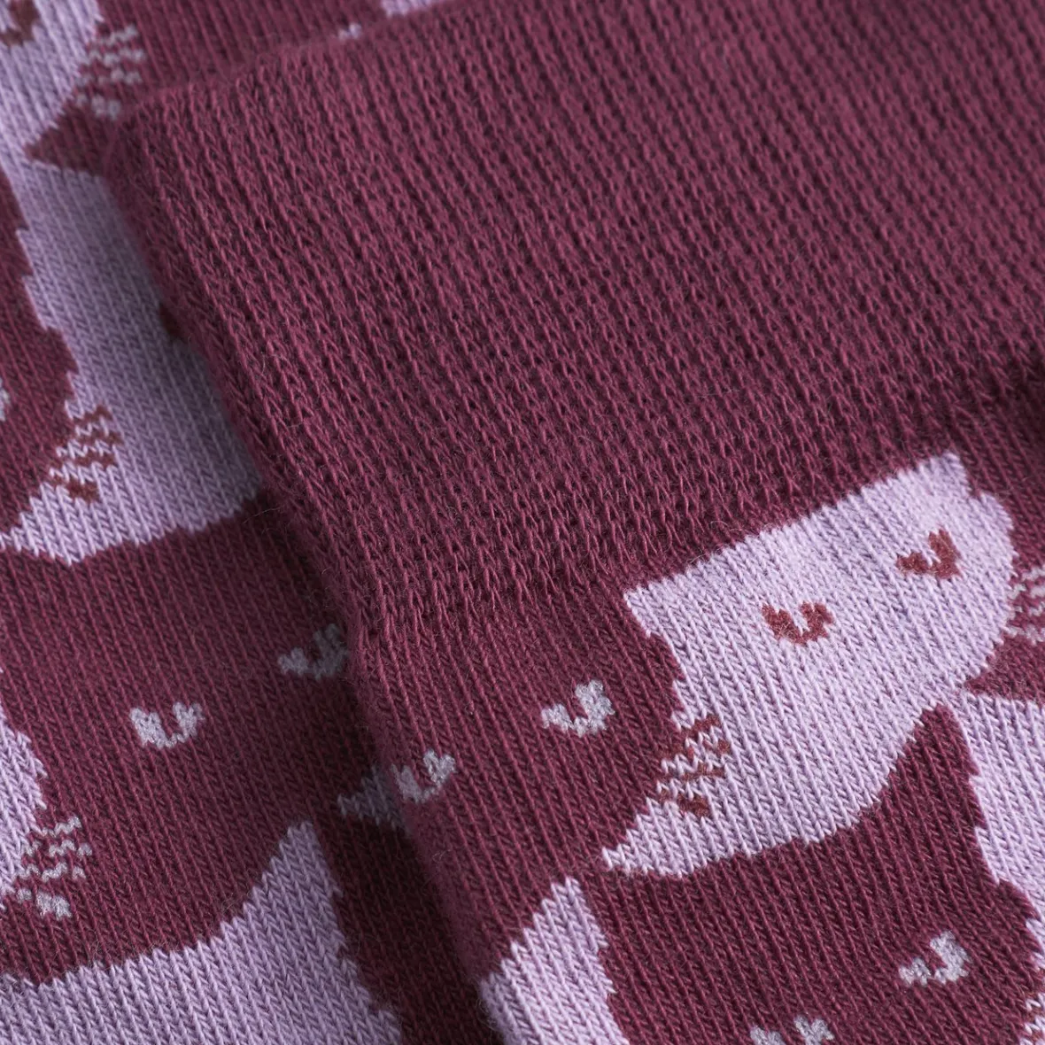 Hot Socks Sigtuna Pepita Cats Burgundy Women Socks | Socks