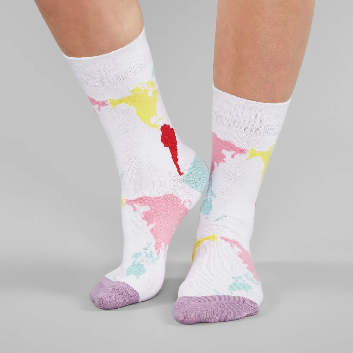 Sale Socks Sigtuna World Map White Women Outlet | Outlet