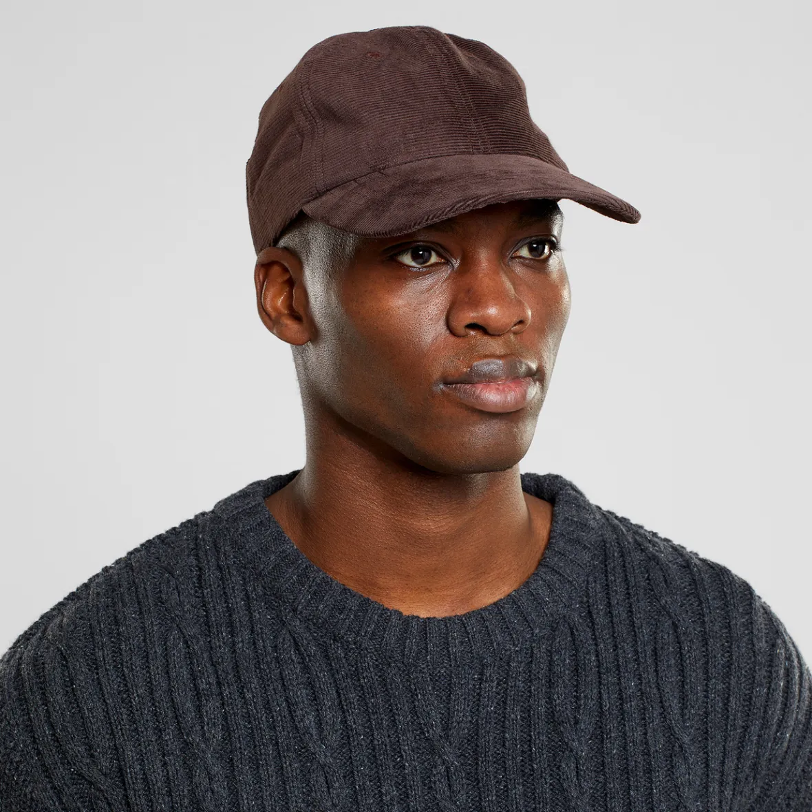 Cheap Soft Cap Slussen Corduroy Base Coffee Brown Women Caps