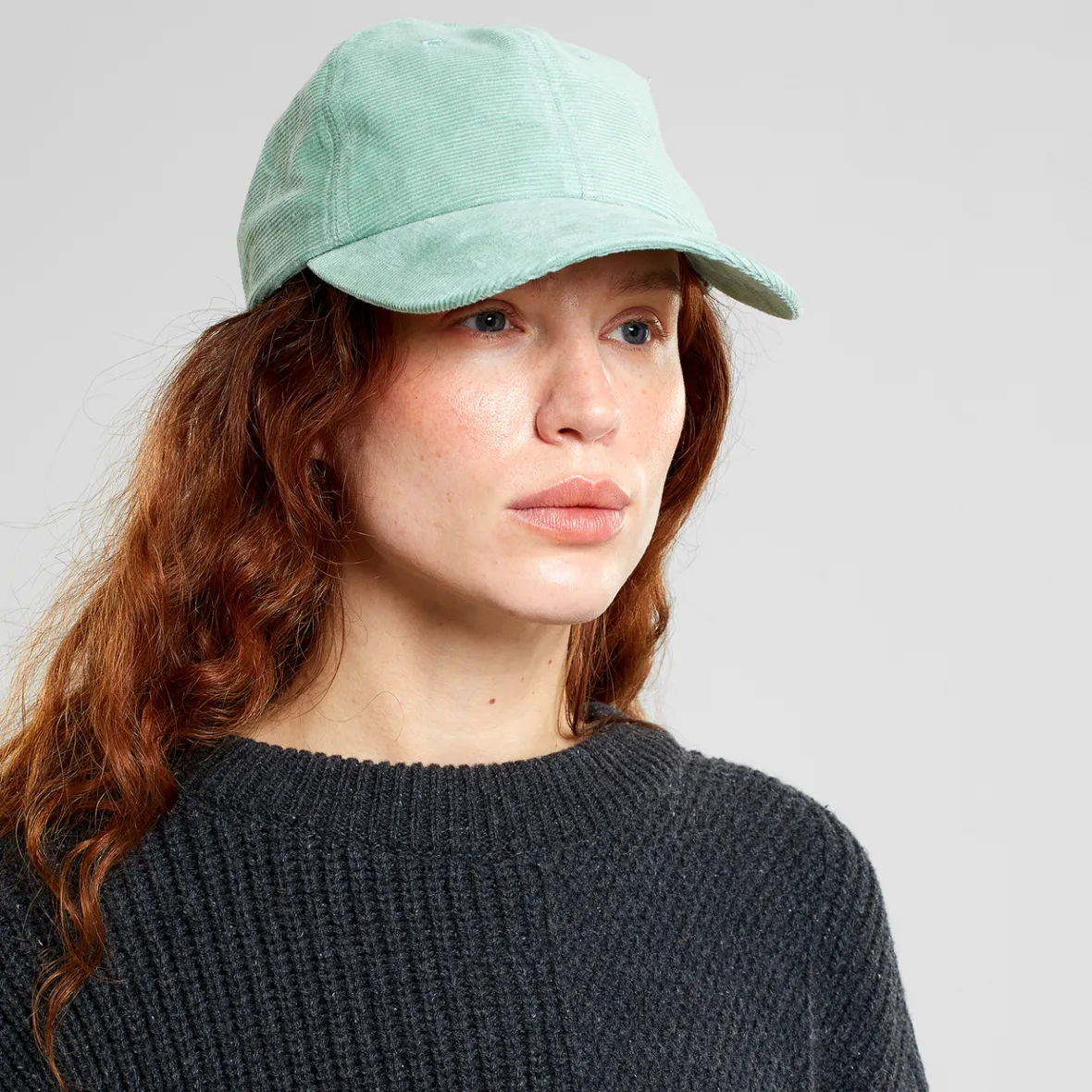 Best Soft Cap Slussen Corduroy Base Granite Green Women Caps