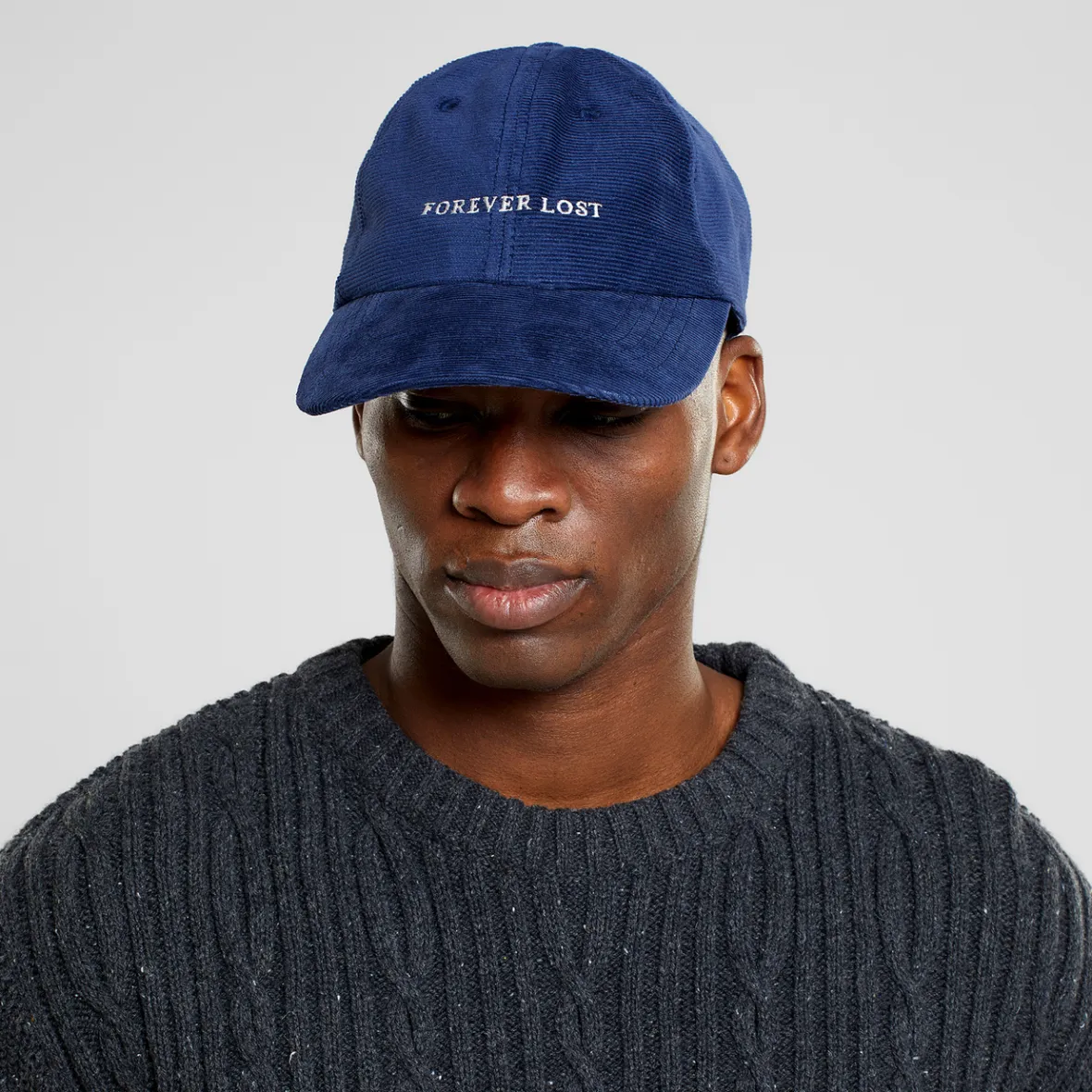 Best Sale Soft Cap Slussen Corduroy Forever Lost Navy Women Caps