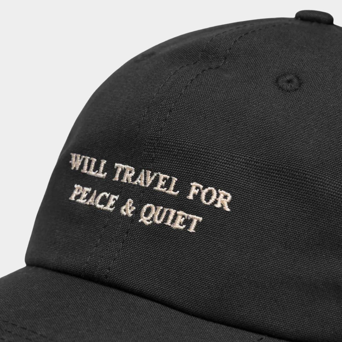 Best Sale Soft Cap Slussen Will Travel Black Women Caps