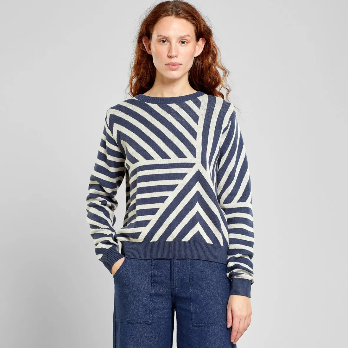 Clearance Sweater Arendal Mountain Line Ombre Blue Women Outlet