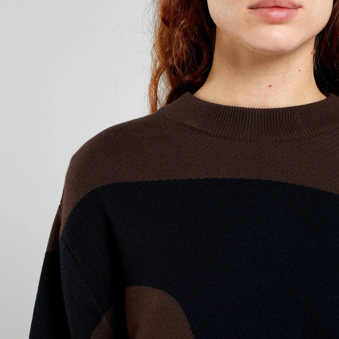 Discount Sweater Limhamn Flowy Block Black/Coffee Brown Women Knitwear