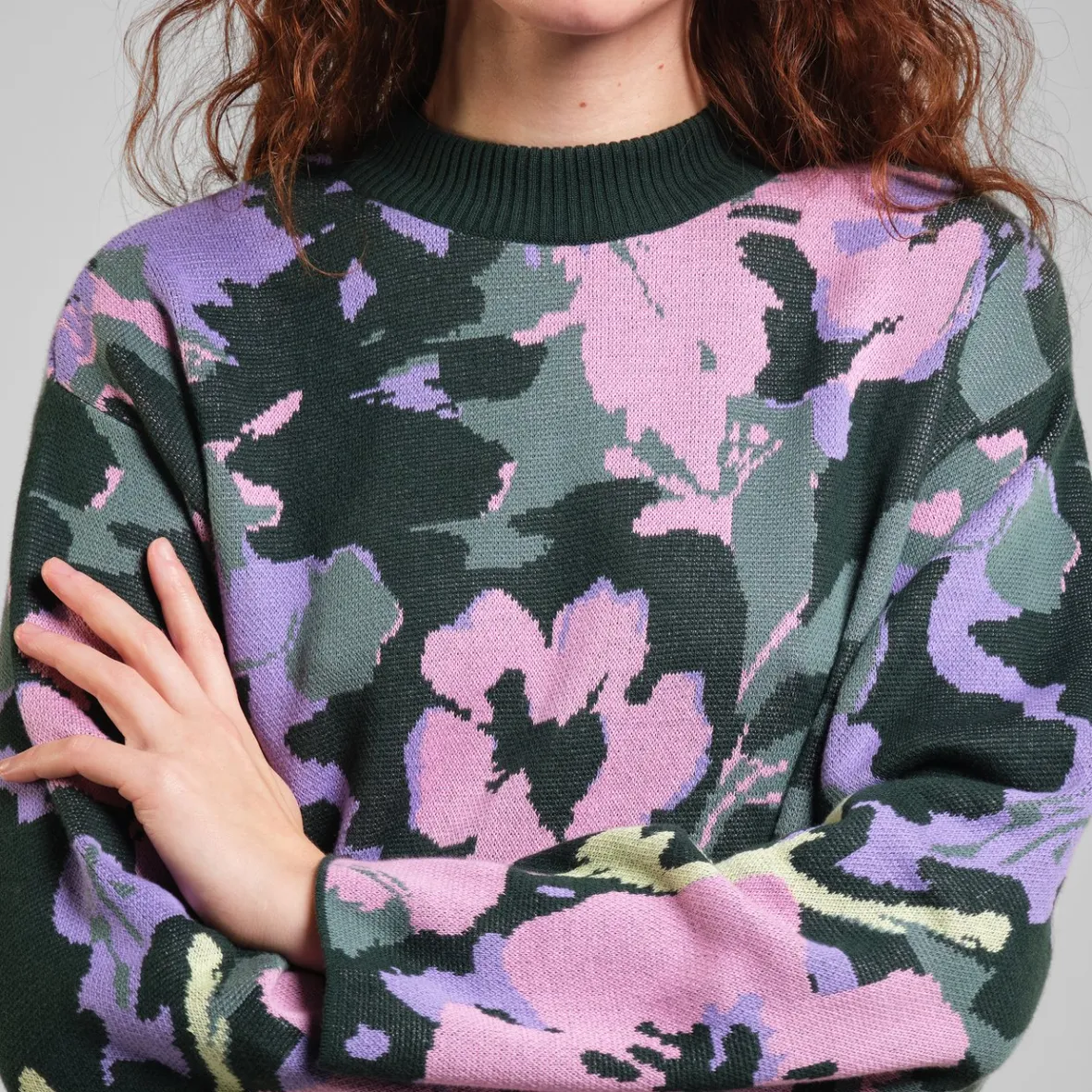 New Sweater Limhamn Warped Flowers Multi Color Women Knitwear