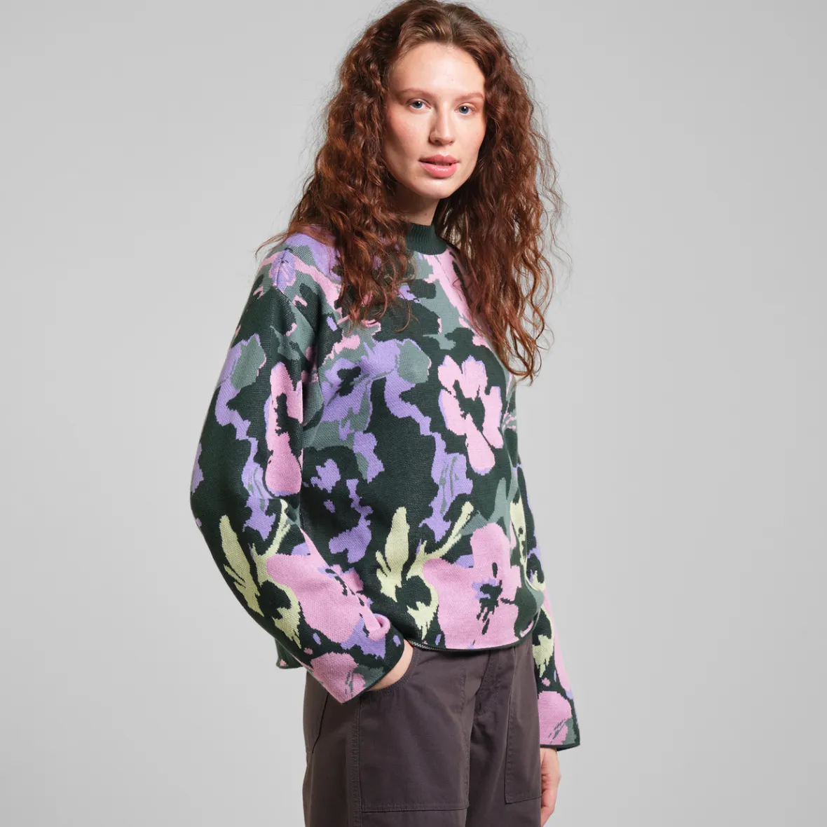 New Sweater Limhamn Warped Flowers Multi Color Women Knitwear