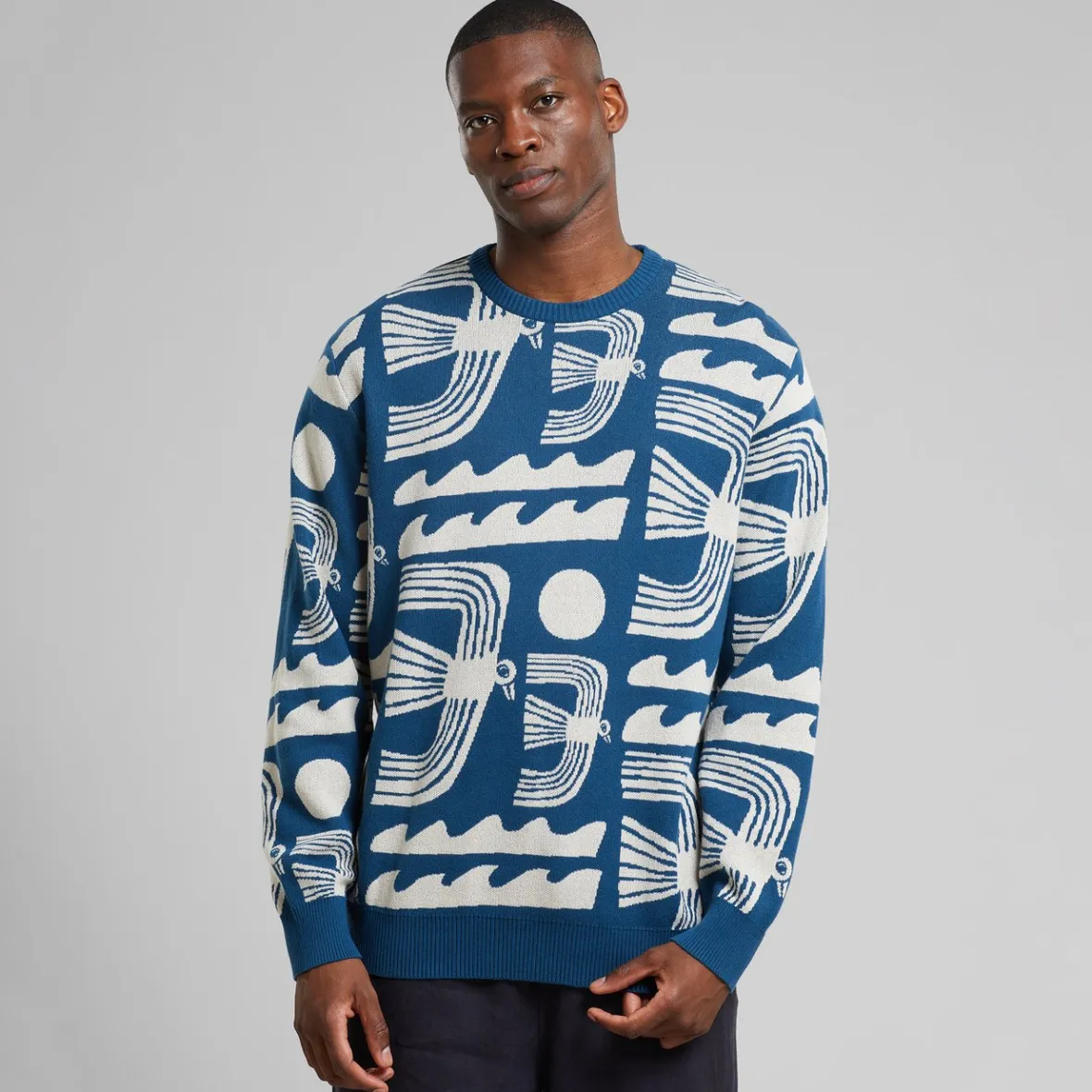 New Sweater Mora Seagulls Majolica Blue Sweats | Knitwear