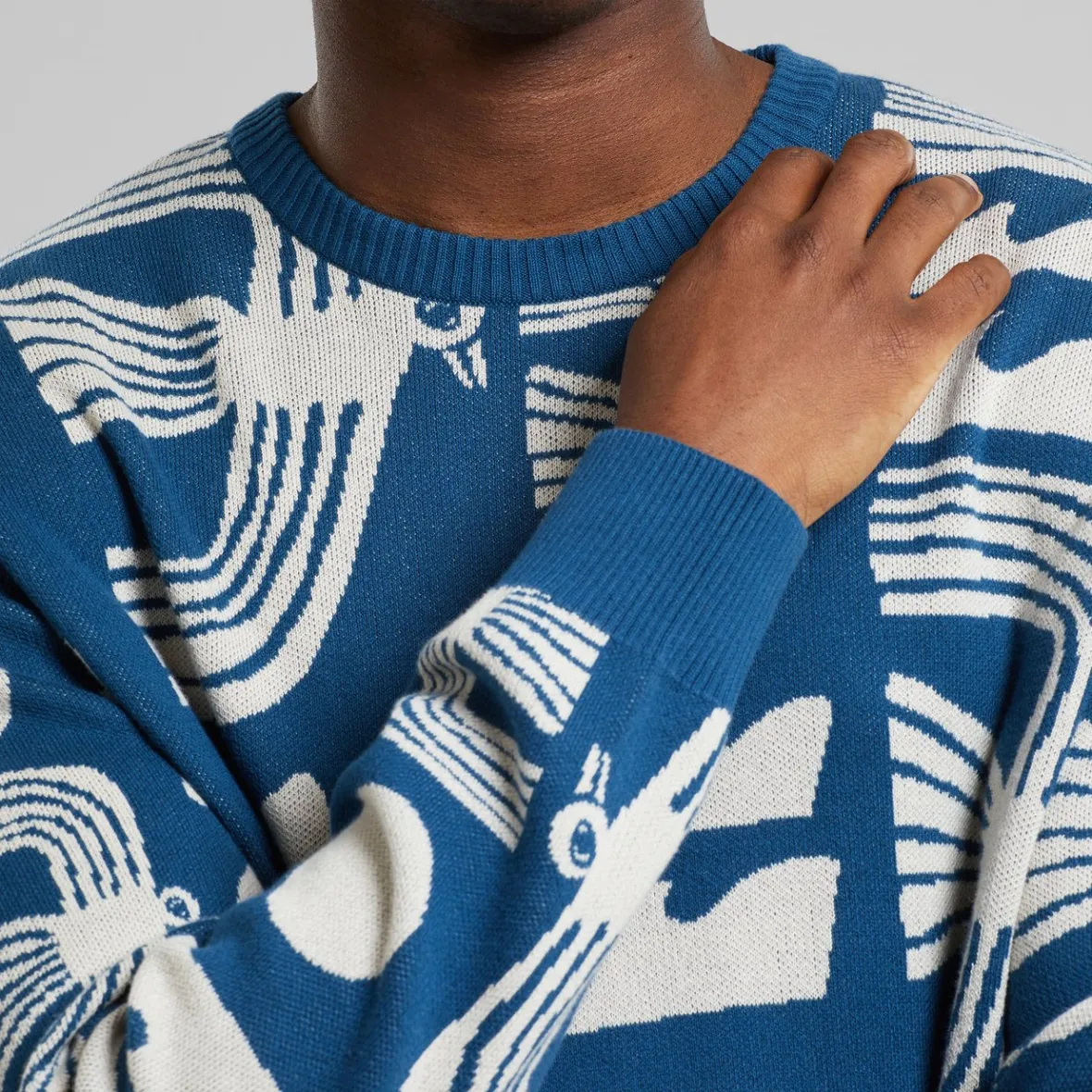 New Sweater Mora Seagulls Majolica Blue Sweats | Knitwear