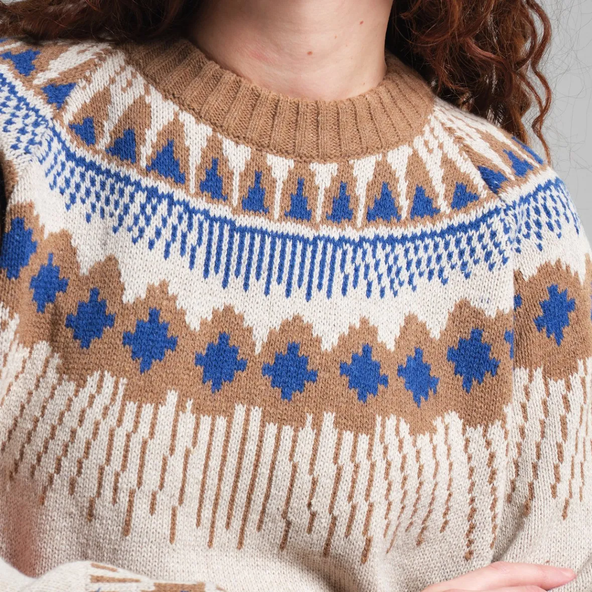 Discount Sweater Senja Fair Isle Pearl White Women Knitwear