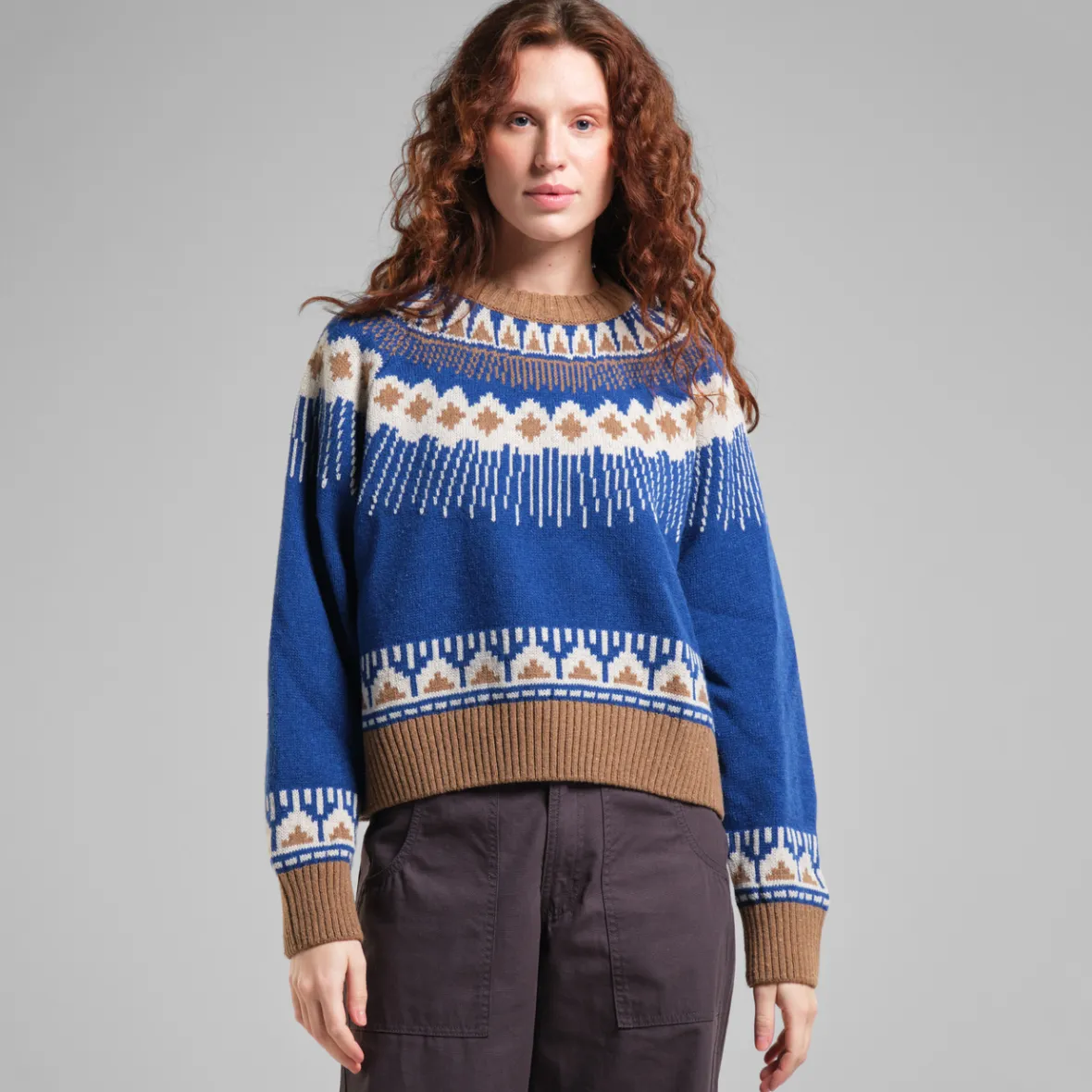 Shop Sweater Senja Fair Isle Royal Blue Women Knitwear