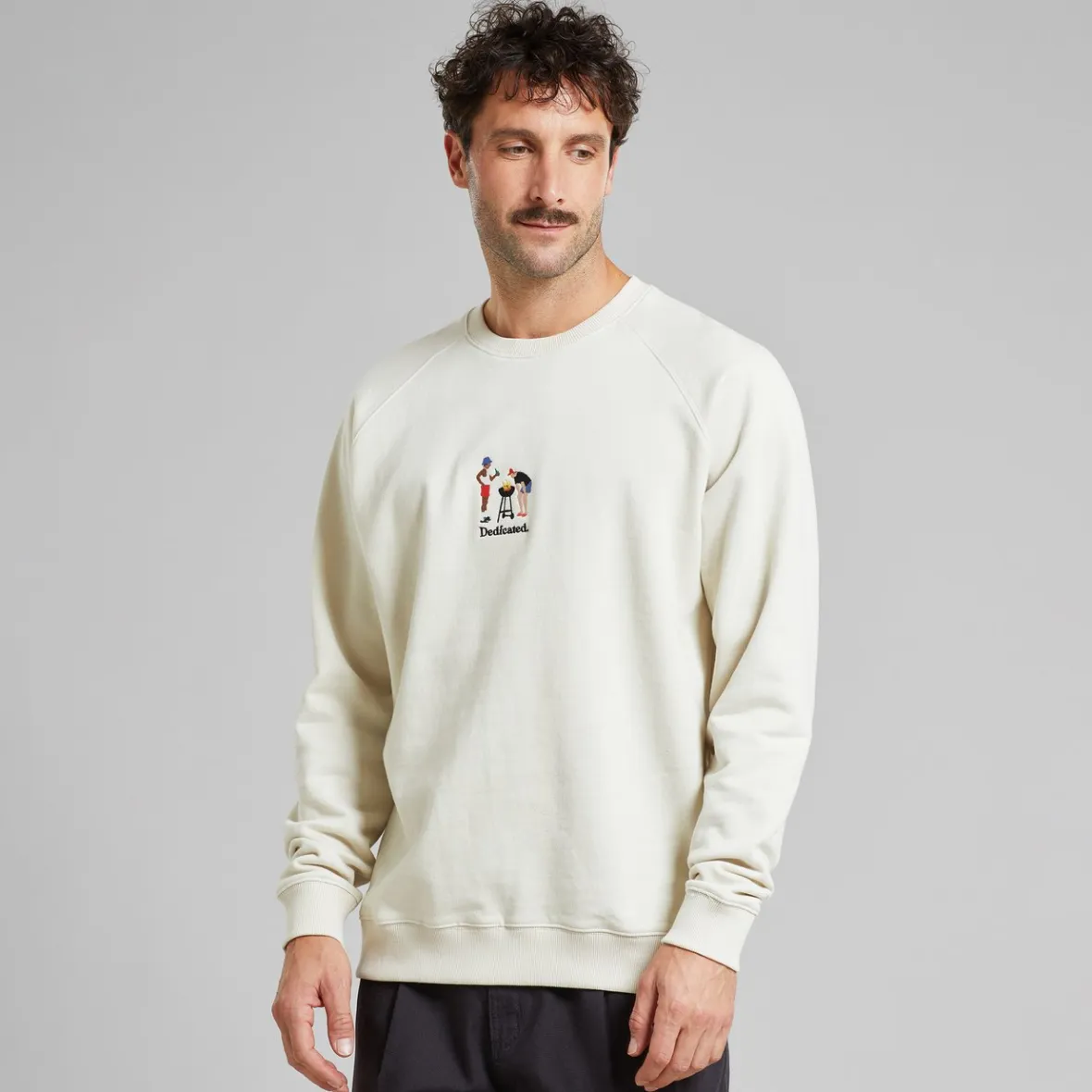 Best Sale Sweatshirt Malmoe BBQ Emb Oat White Sweats