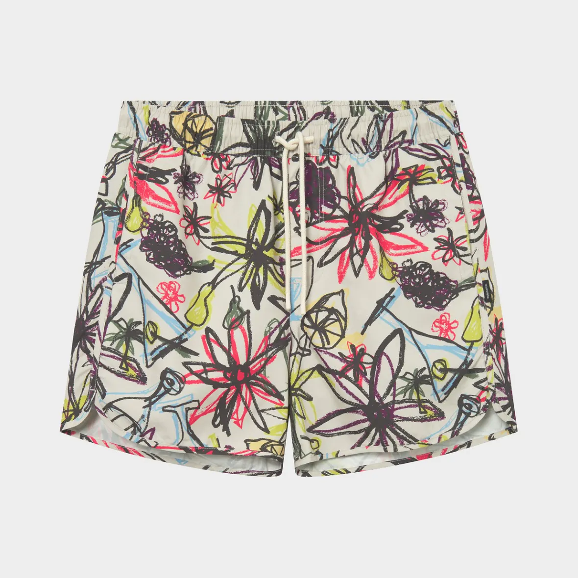 Shop Swim Shorts Sandhamn Paradise Sketch Oat White Swimwear