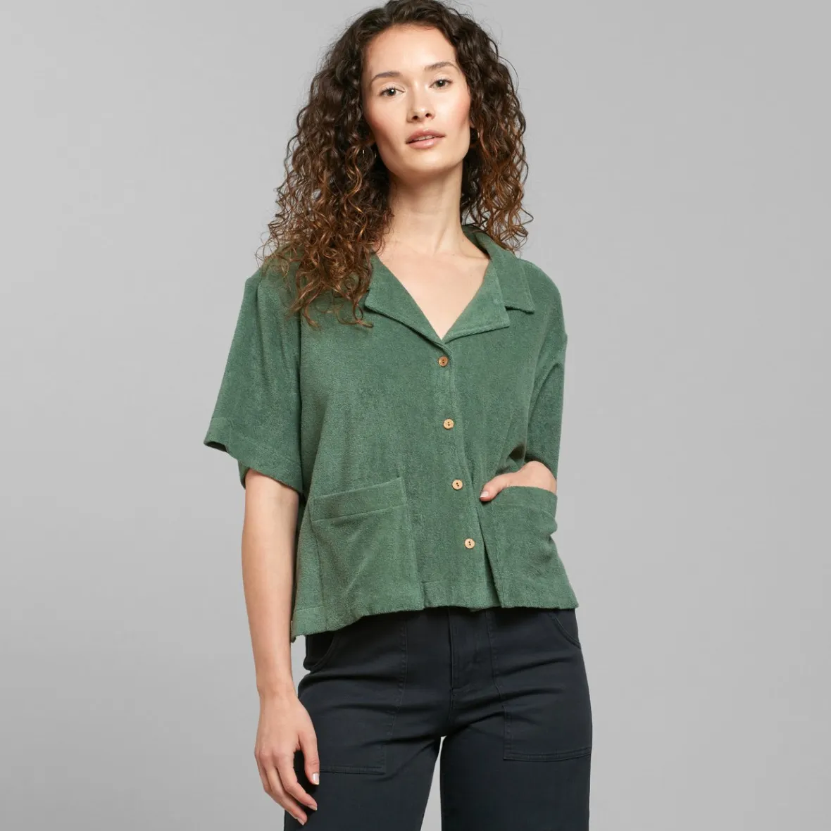 Best Sale Terry Shirt Valje Duck Green Women Outlet