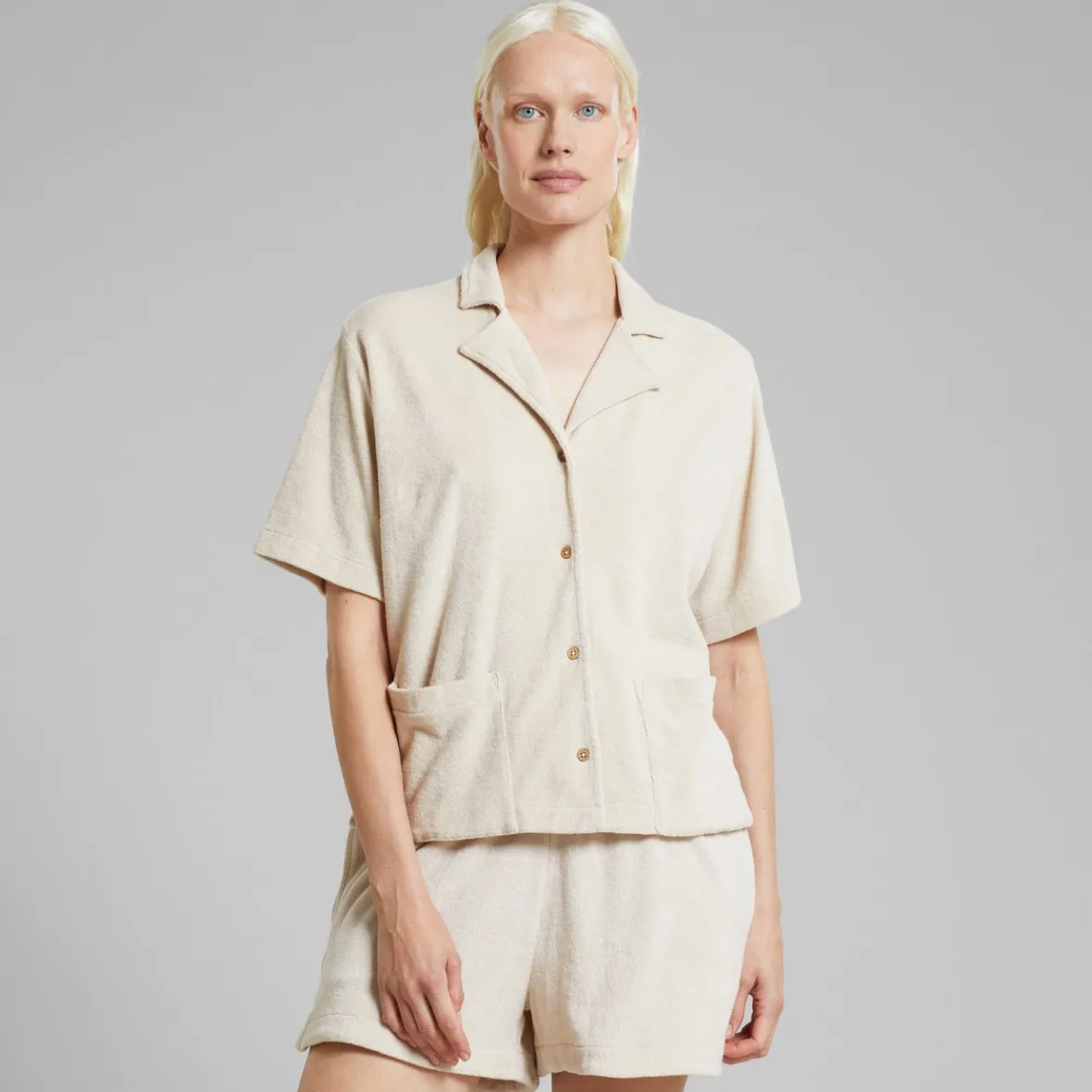 Flash Sale Terry Shirt Valje Oat White Women Shirts & Blouses | Swimwear