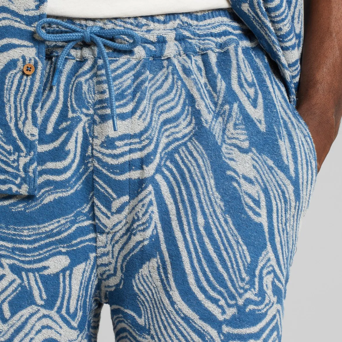 New Terry Shorts Essingen Clay Swirl Blue Outlet