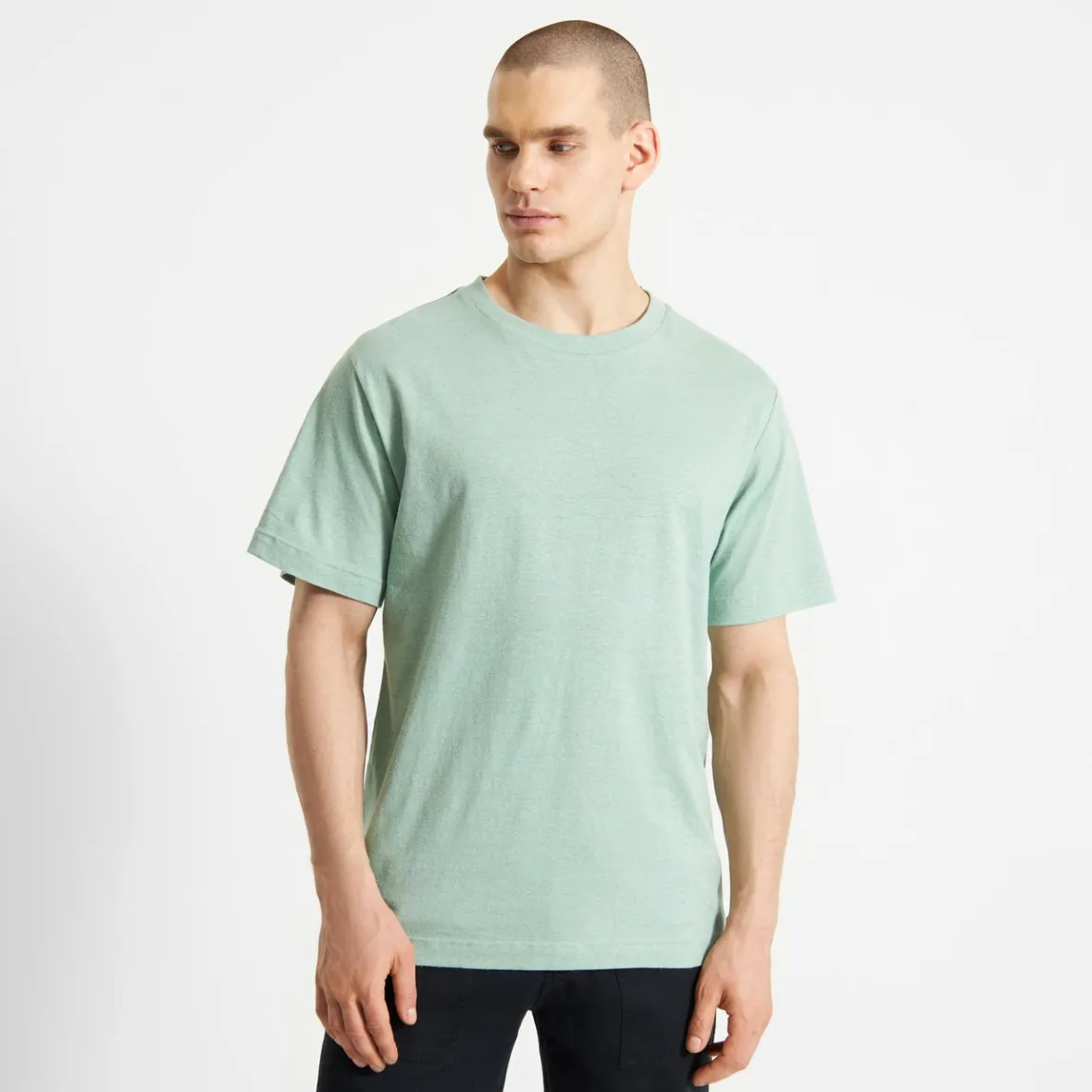 Flash Sale T-shirt Gustavsberg Hemp Granite Green Base T-shirts | Basics