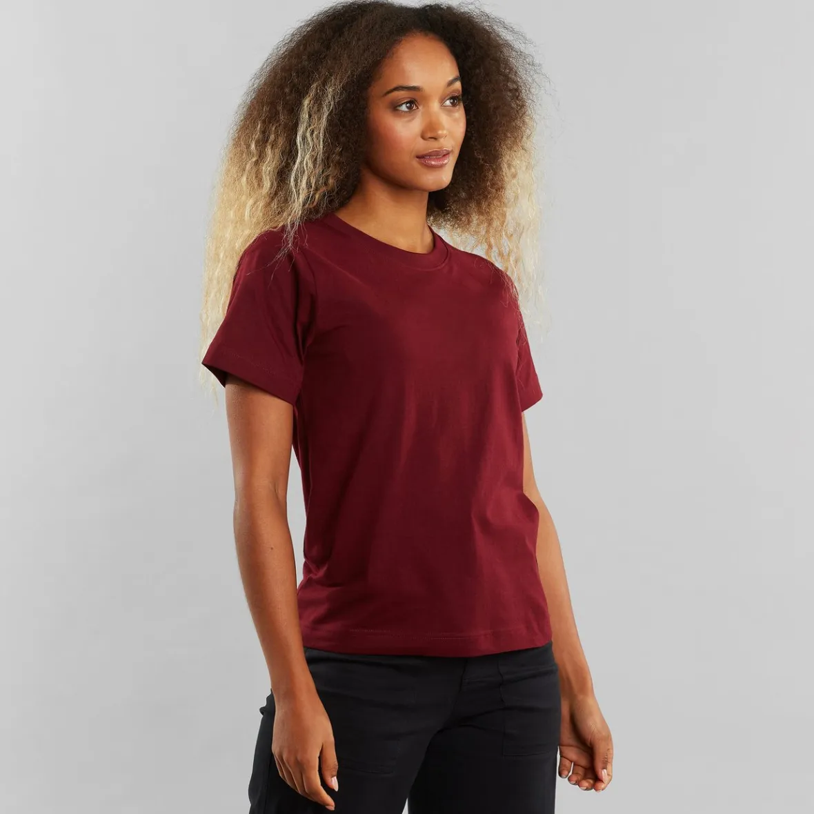 Clearance T-shirt Mysen Base Burgundy Women Base T-shirts | Basics