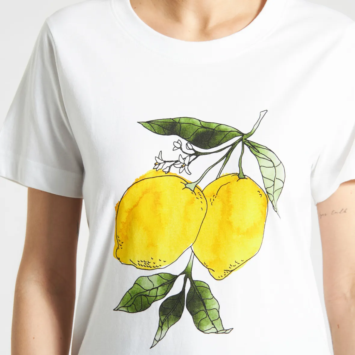 Clearance T-shirt Mysen Lemons White Women Outlet