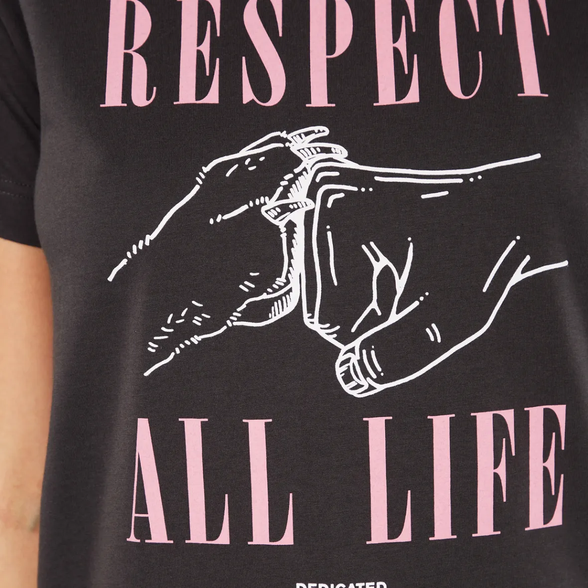 Sale T-shirt Mysen Respect Life Charcoal Women Outlet