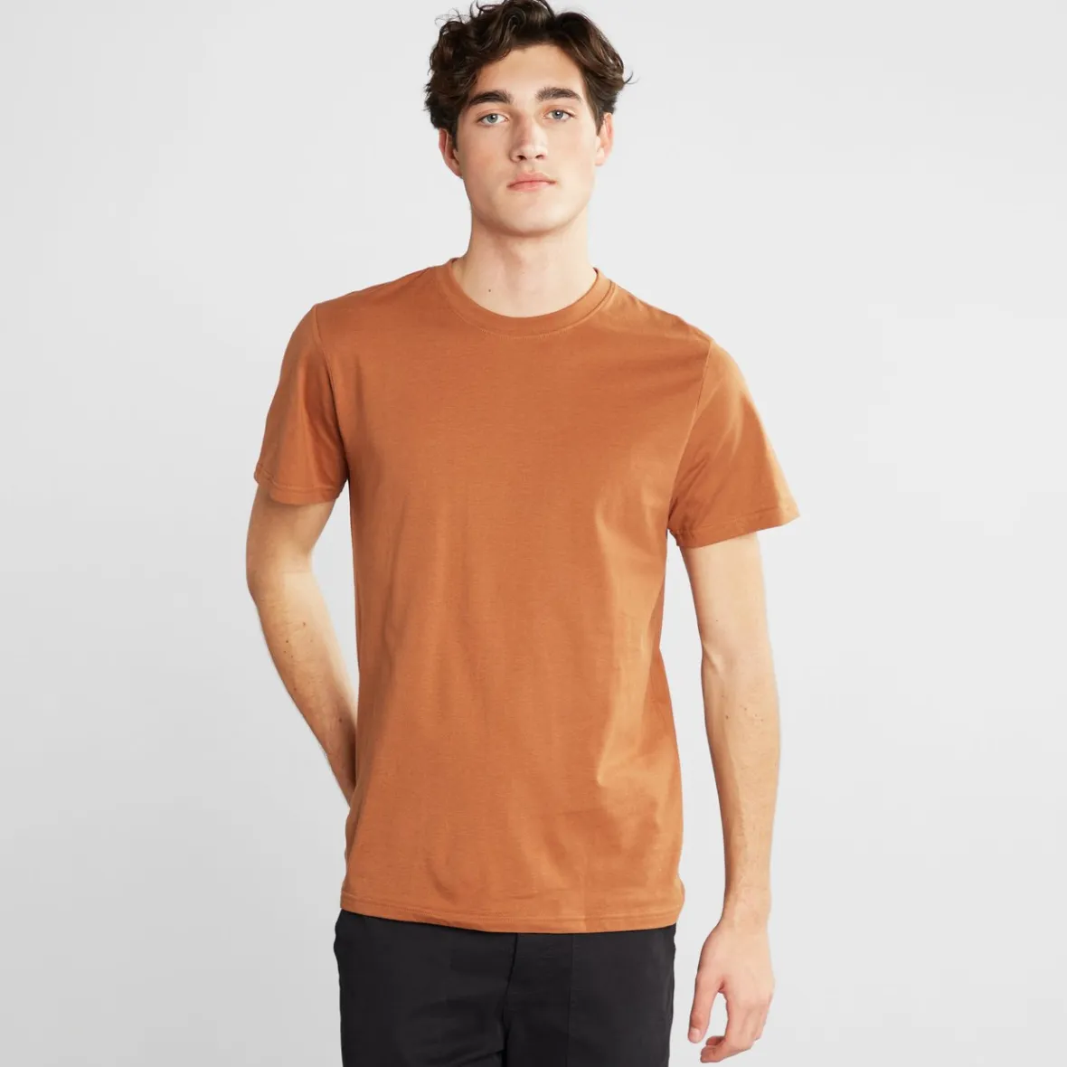 Online T-shirt Stockholm Base Rawhide Brown Basics