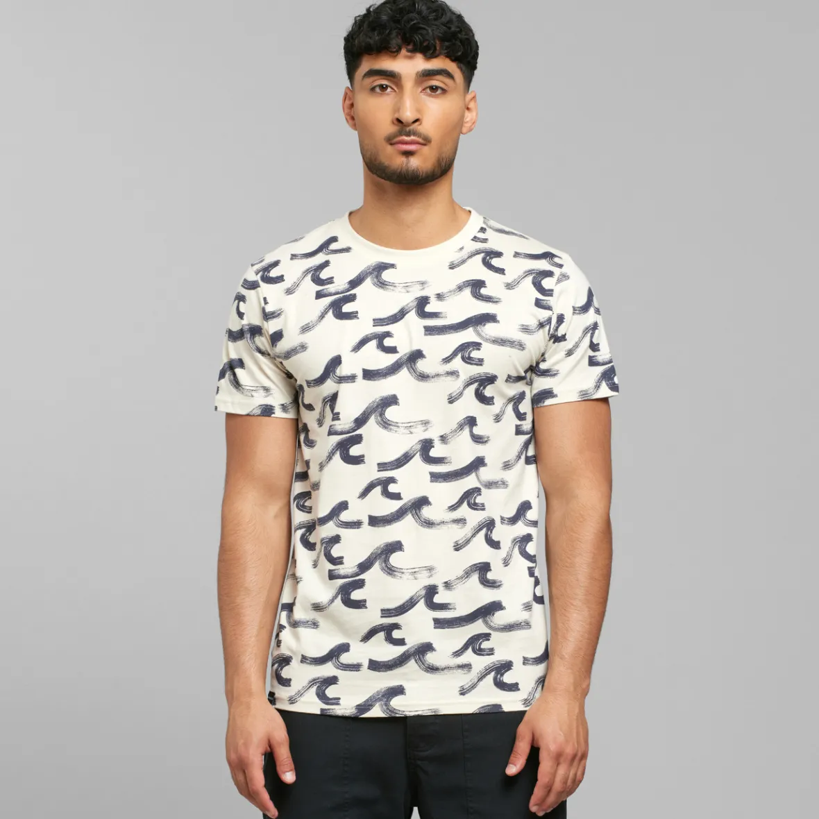 Store T-shirt Stockholm Brush Waves Oat White T-shirts