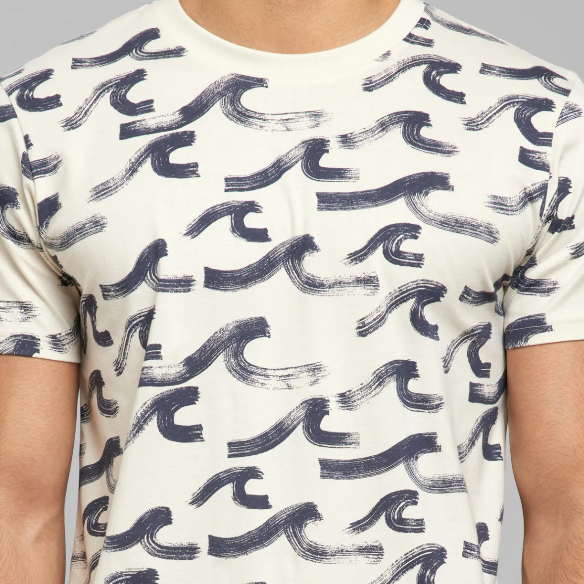 Store T-shirt Stockholm Brush Waves Oat White T-shirts