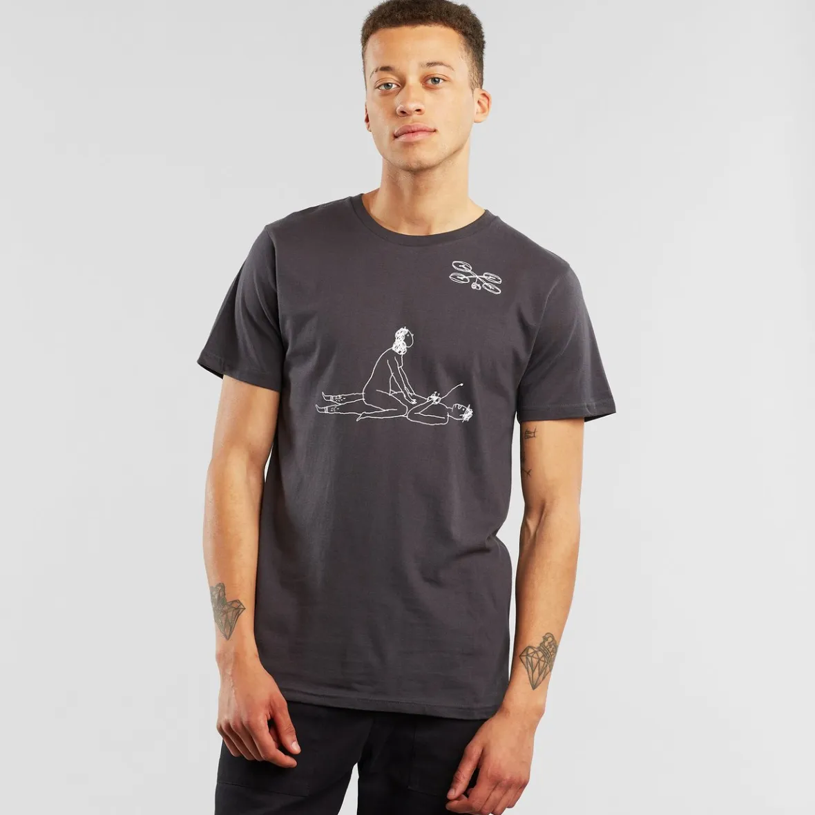 Clearance T-shirt Stockholm Drone Love Charcoal Outlet