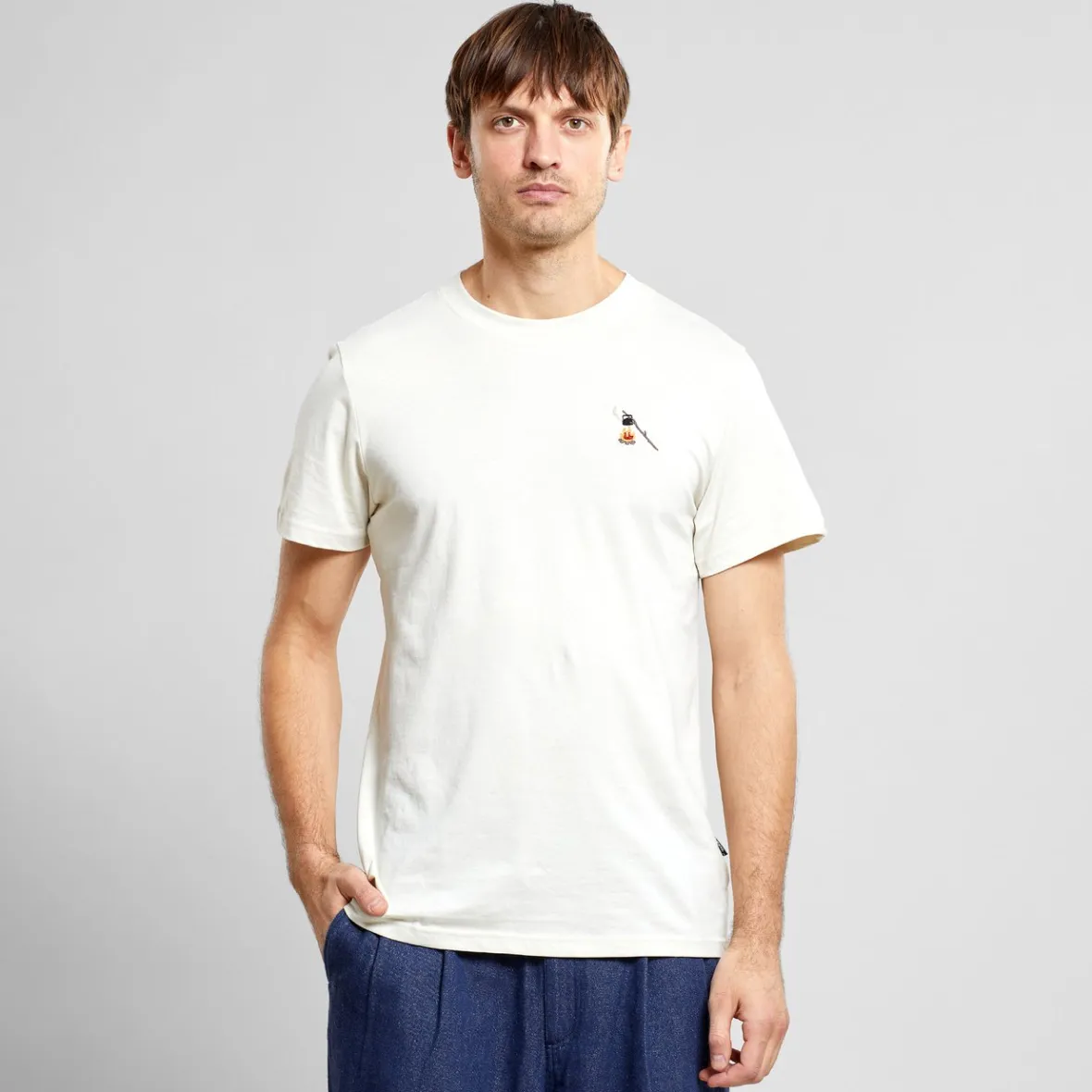 Shop T-shirt Stockholm Hot Coffee Emb Oat White Outlet