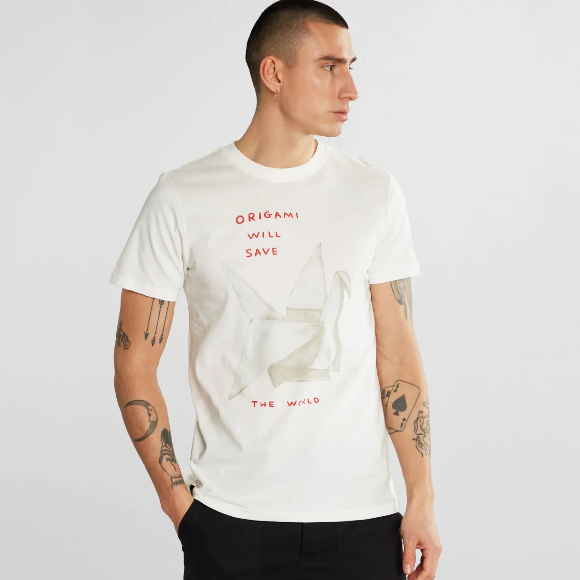 Best T-shirt Stockholm Shrigley Origami Off White Outlet