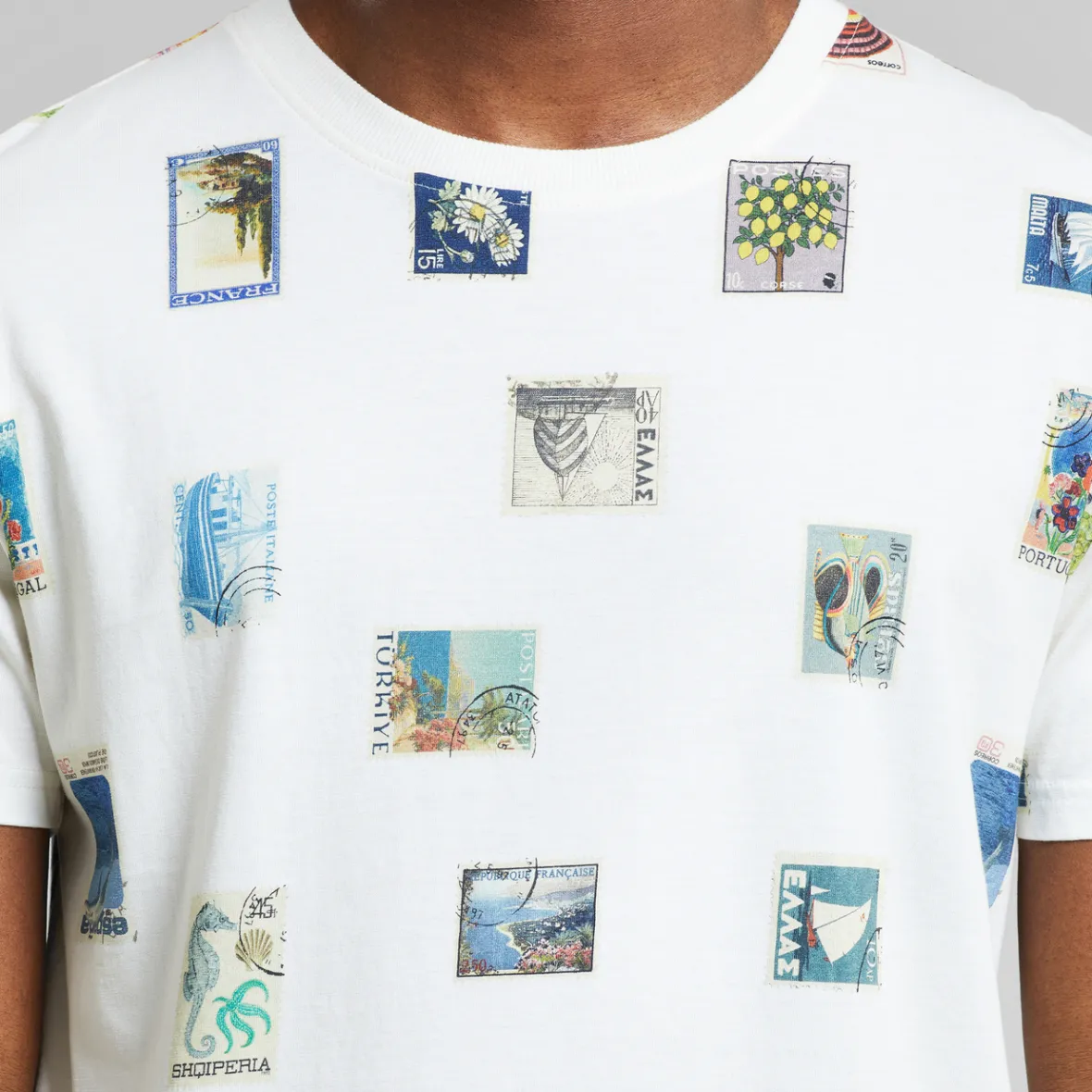 Online T-shirt Stockholm Stamps Off White T-shirts